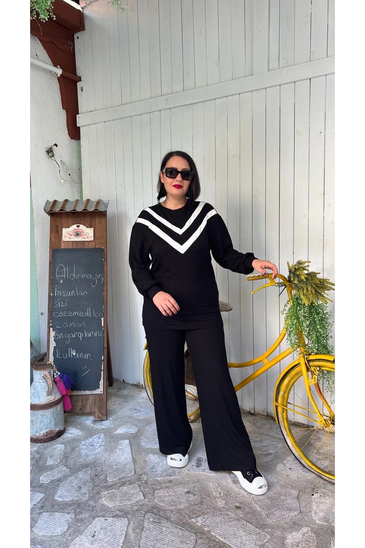 Vio Moda Büyük Beden Viskon Takım