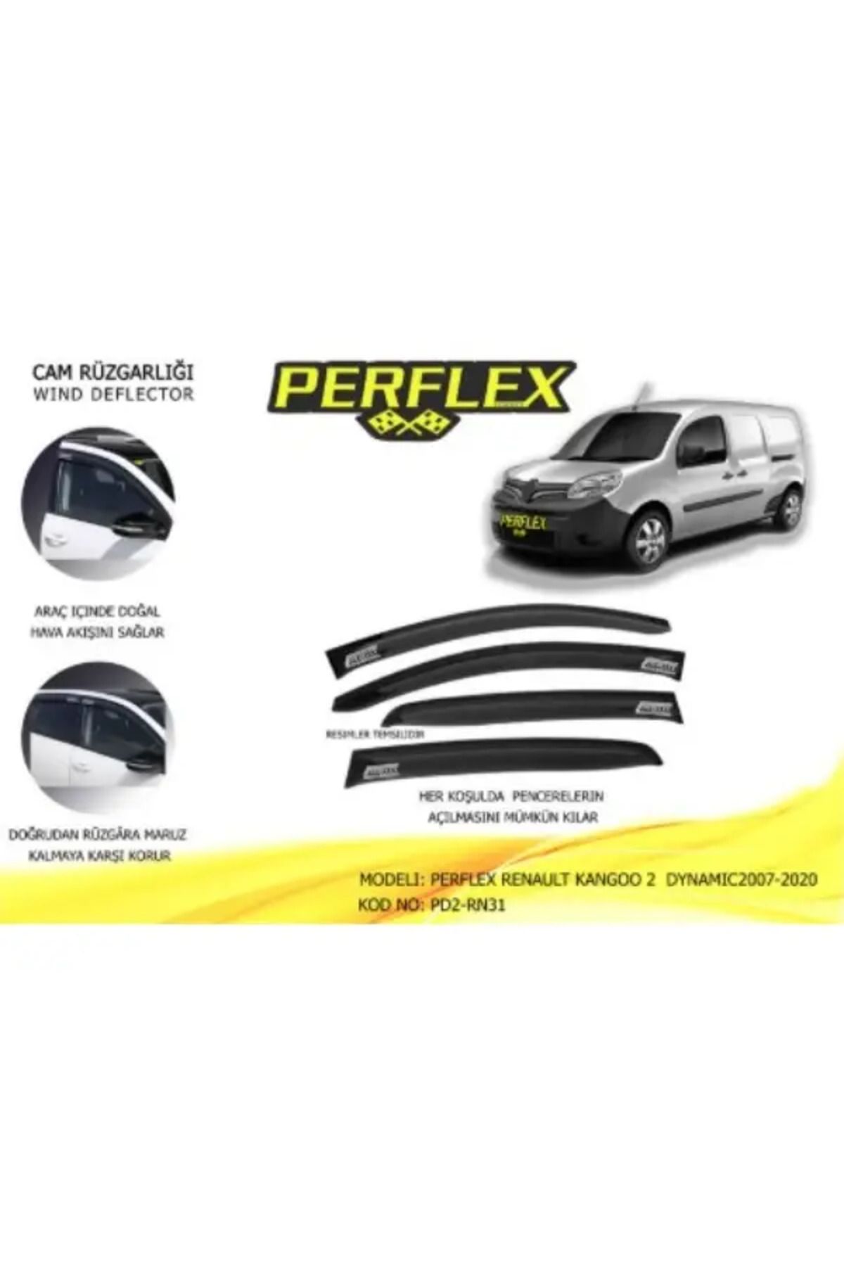 PERFLEX CAM RUZGARLIGI MUGEN TIP 2 PARCA KANGOO 2 DYNAMIC 2007-2020