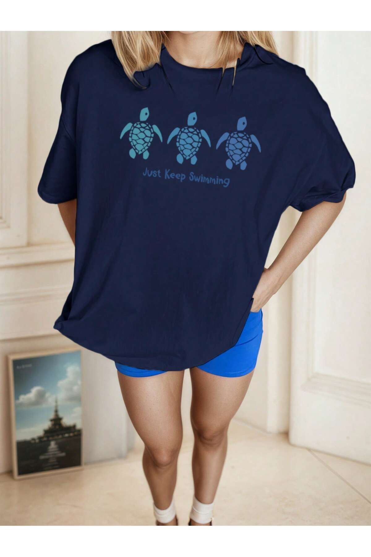 DAXİS Sportwear Company KADIN Kaplumbağa Baskılı Tişört görsel 6