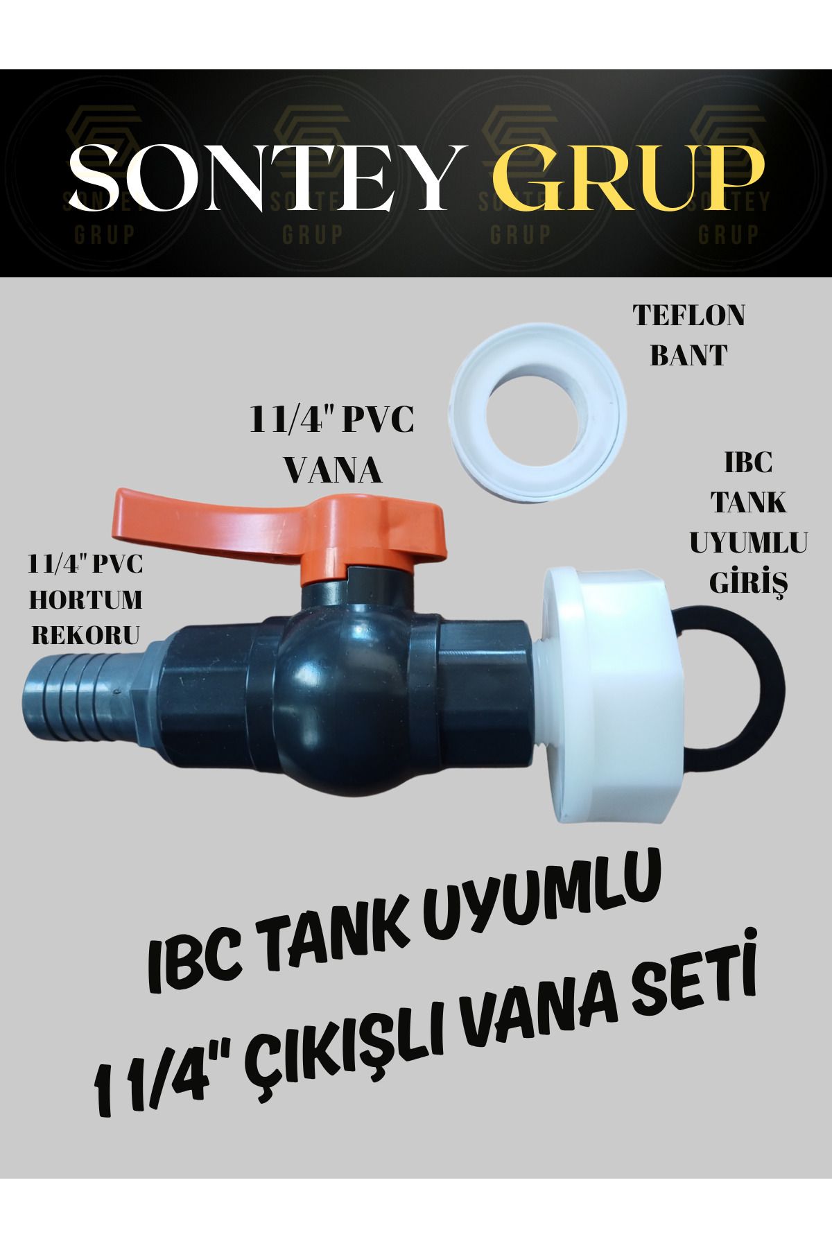 SONTEY Ibc Tanka Uyumlu 1 1/4" Vanalı Hortum Rekorlu Sulama Seti
