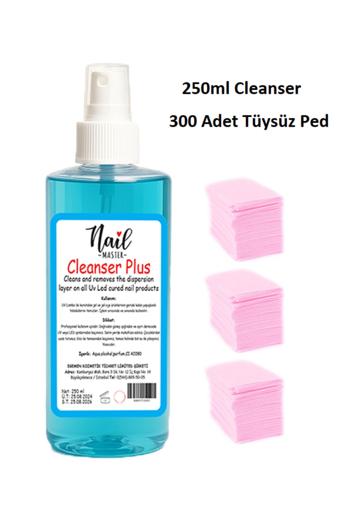 Nail Master Yapışkan Tabaka Temizleyici Kalıcı Oje Protez Tırnak Jel Kat Temizleme Cleanser Tüysüz Mendil Seti