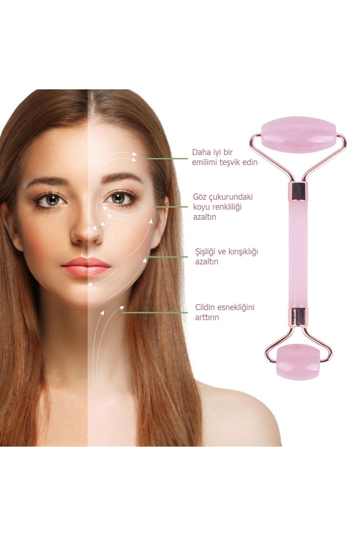 GUA SHA QUARTZ TAŞ VE ROLLER SETİ — GS1001 — تصویر 5 از 8