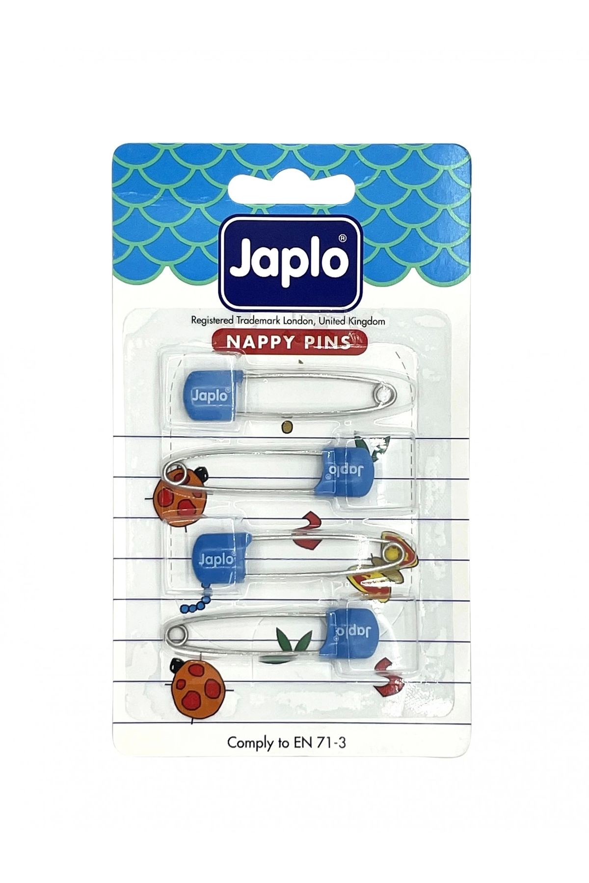 shop Japlo Emniyetli Çengelli Bebek İğnesi 4'lü - Mavi