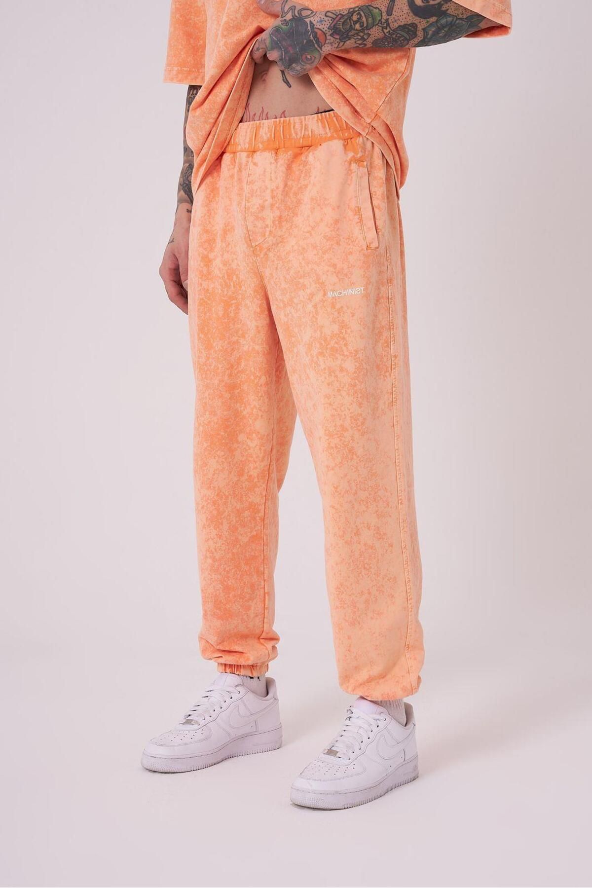 Machinist Erkek Relaxed Yıkamalı Orange Spotted Eşofman Altı