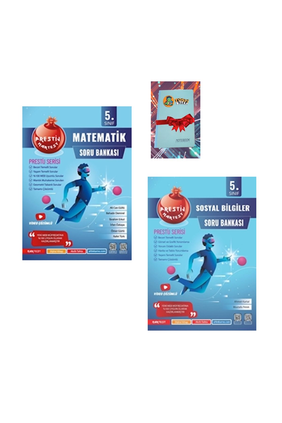 Nartest Yayınları 5. Sınıf Prestij MATEMATİK + SOSYAL BİLGİLER Soru Bankası ( NOT DEFTERİ HEDİYE)