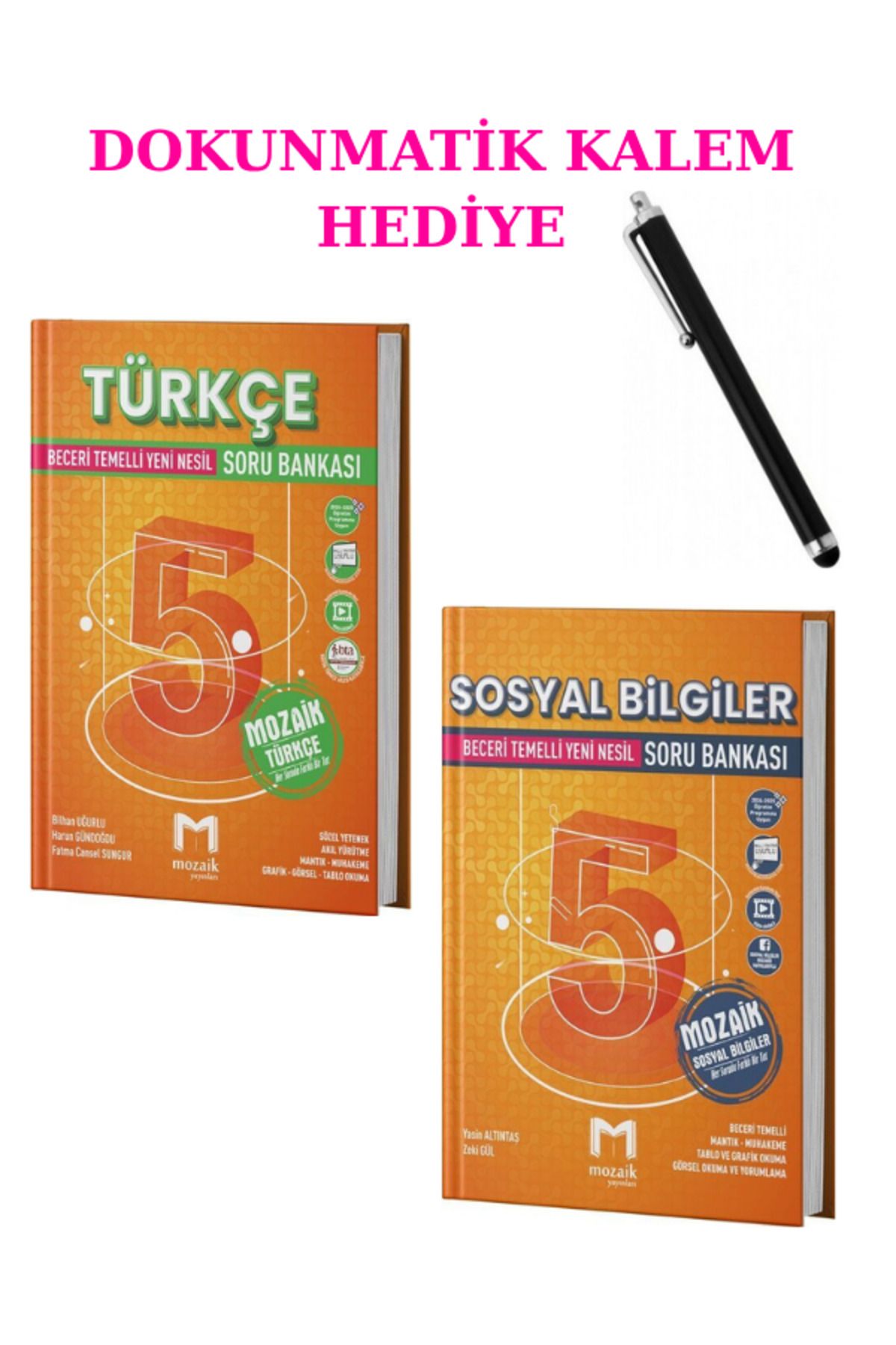 Marsis Yayınları Mozaik Yayınları 5. Sınıf Türkçe- Sosyal Bilgiler Soru Bankası 2'li SET + DOKUNMATİK KALEM