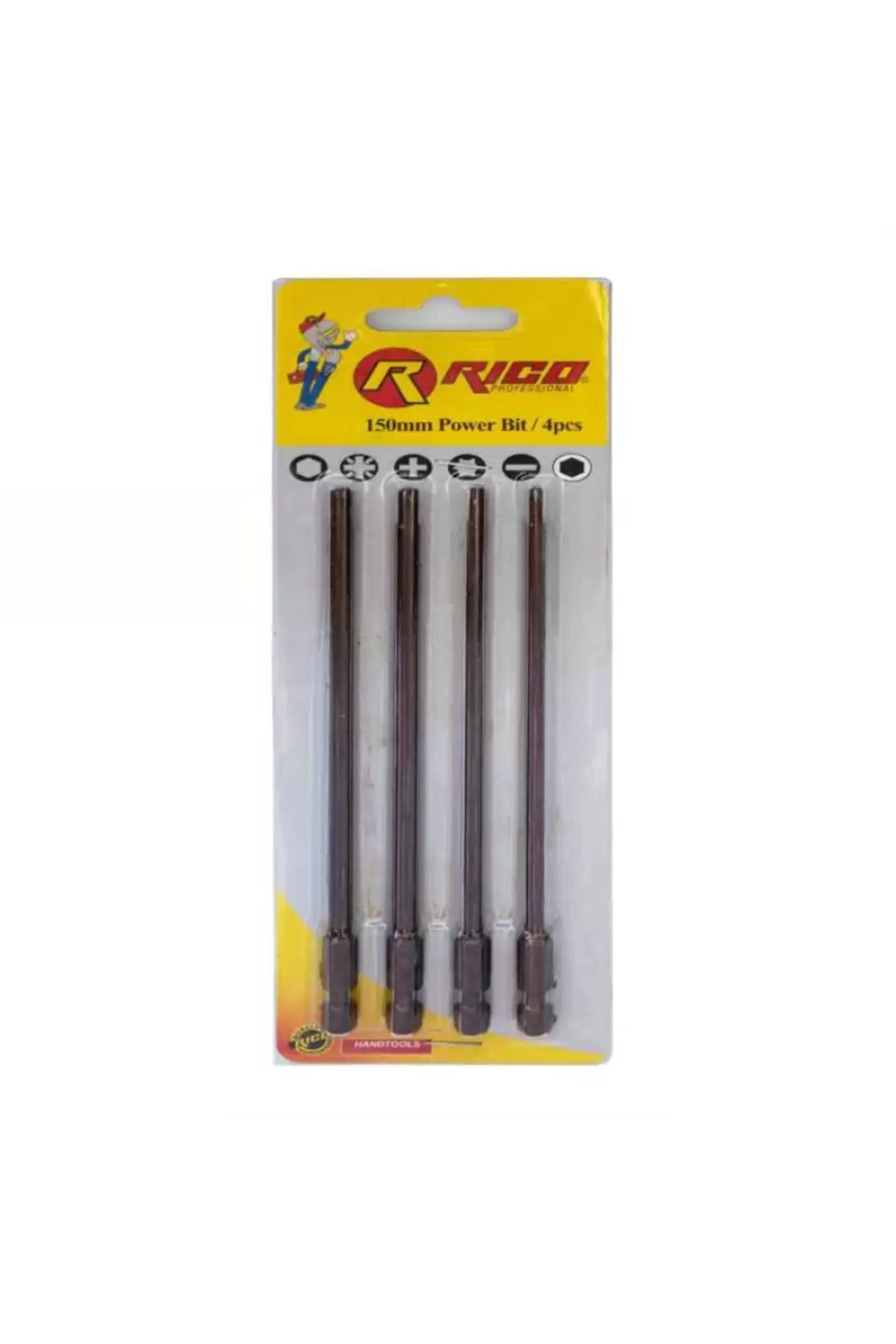 Rico 4 Adet Kaplamalı Torx Bits Set 150mm