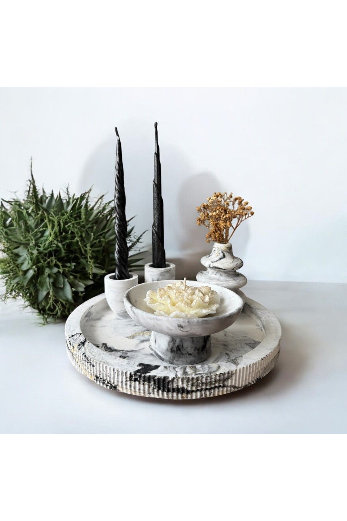 Milanopari Tranquility Mermer Görünümlü Set
