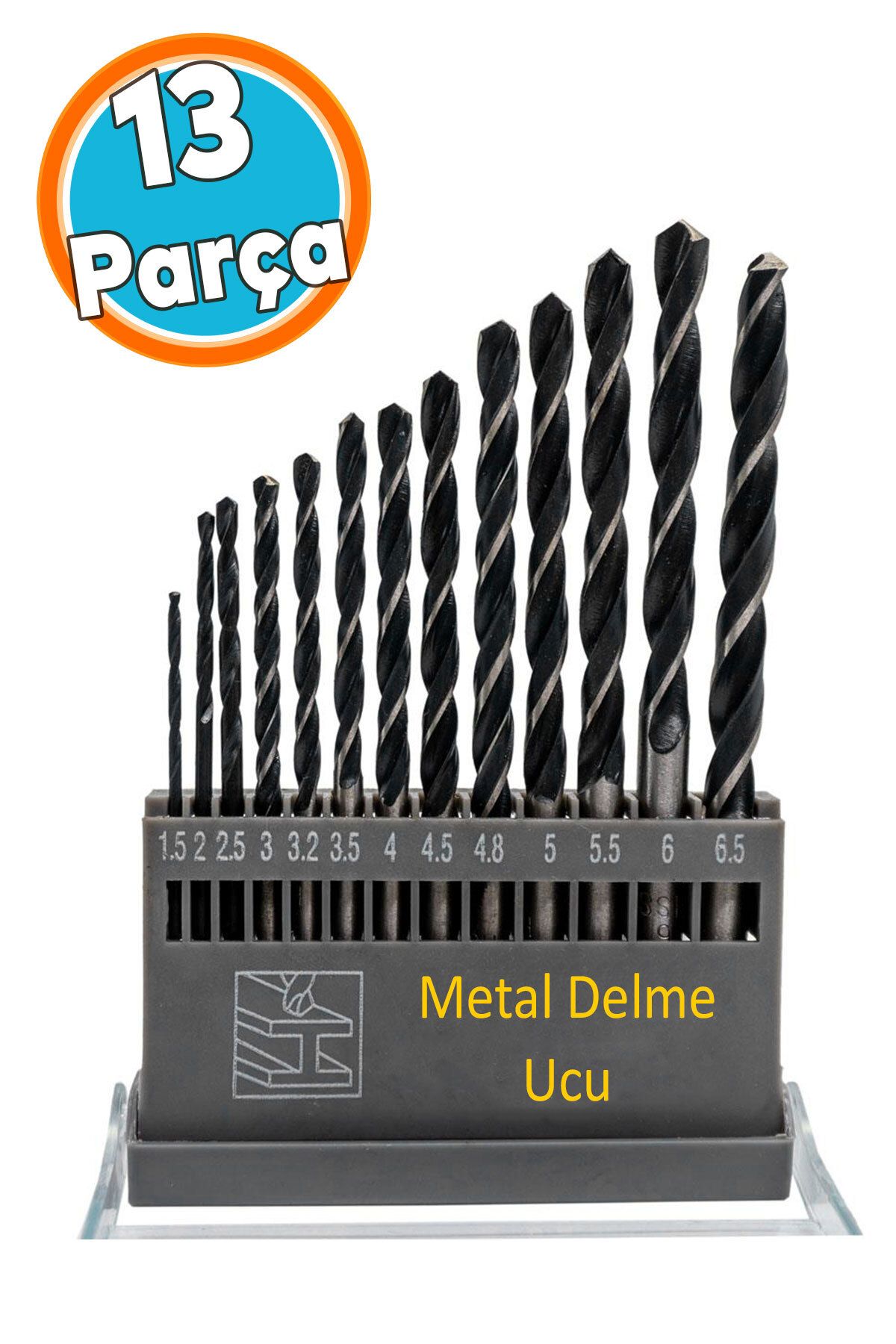 NZB Metal Delme HSS Matkap Ucu Seti 13 'lü Paket Çelik Metal Alüminyum Delici Uç 1.5 - 6.5 mm Arası Çap