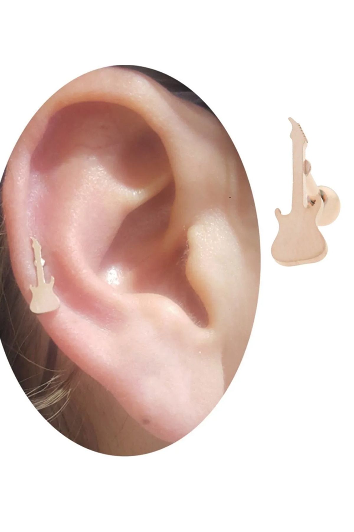 Cadının Dükkanı Çelik Gitar Rose Tragus Helix Kıkırdak Piercing