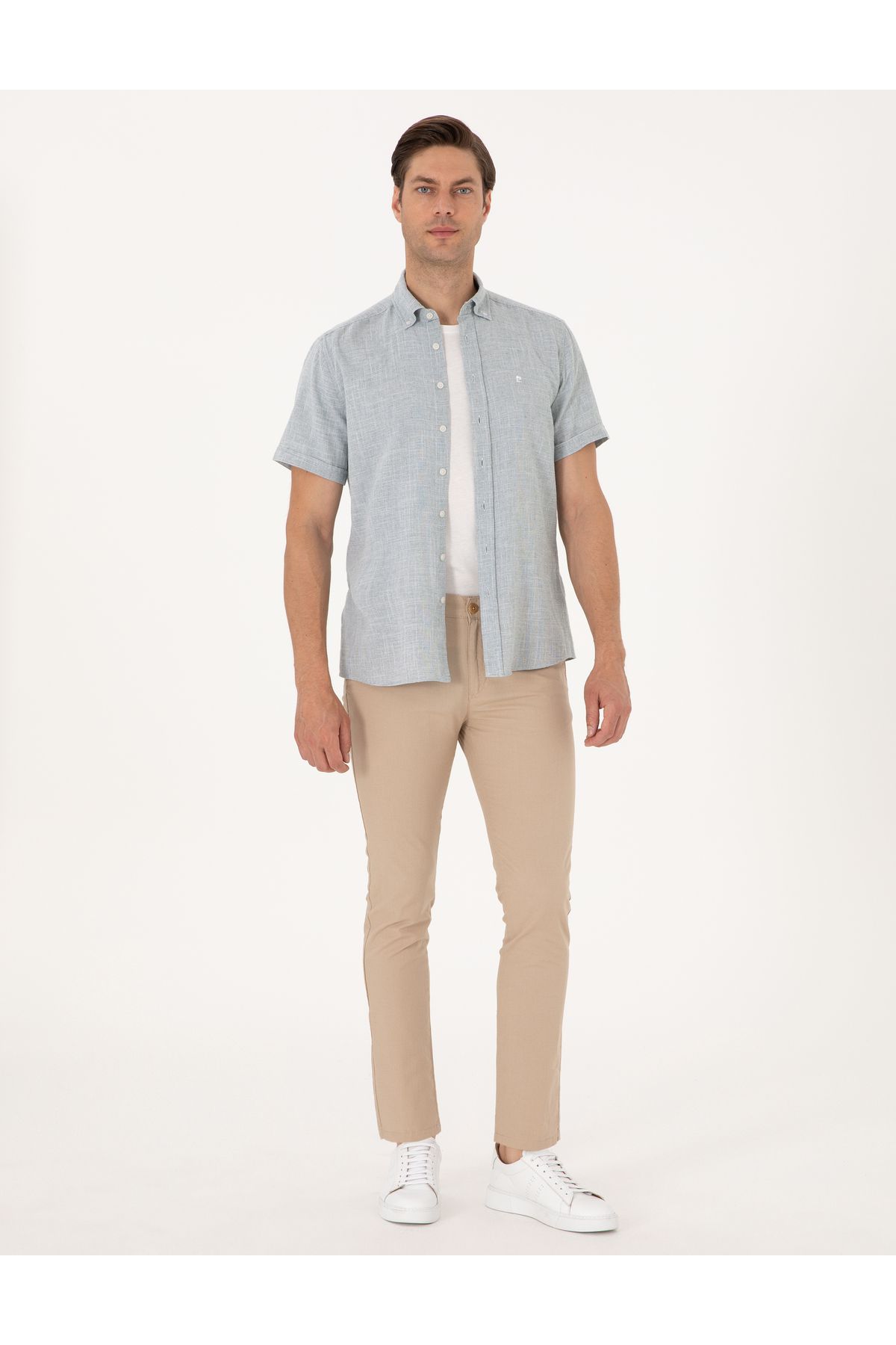 Pierre Cardin Bej Slim Fit Kanvas Pantolon 50308068-VR011