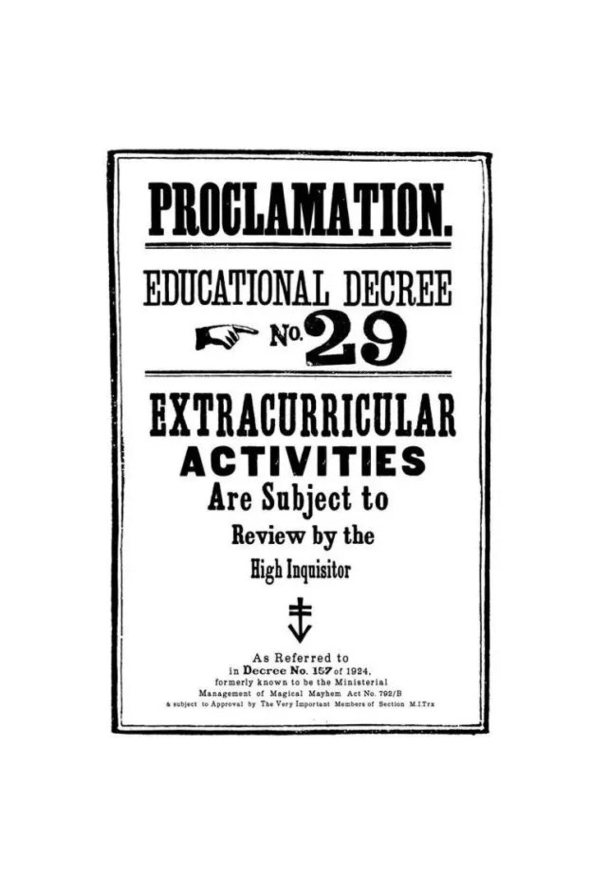 Warner Bross Harry Potter Hogwarts Duvar Posteri Proclamation No 29 50x70 cm
