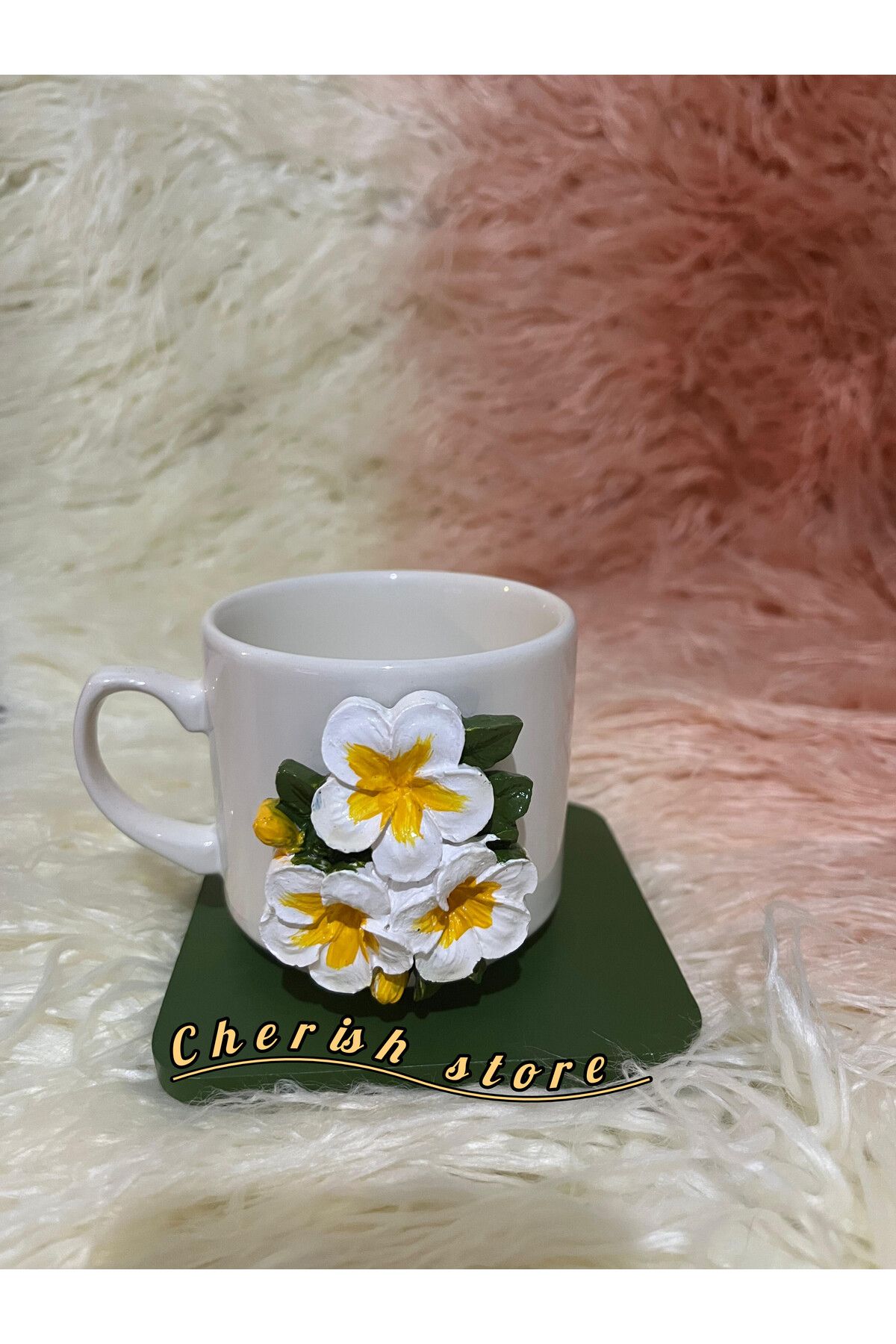 CHERİSH Papatyalı kahve fincanı