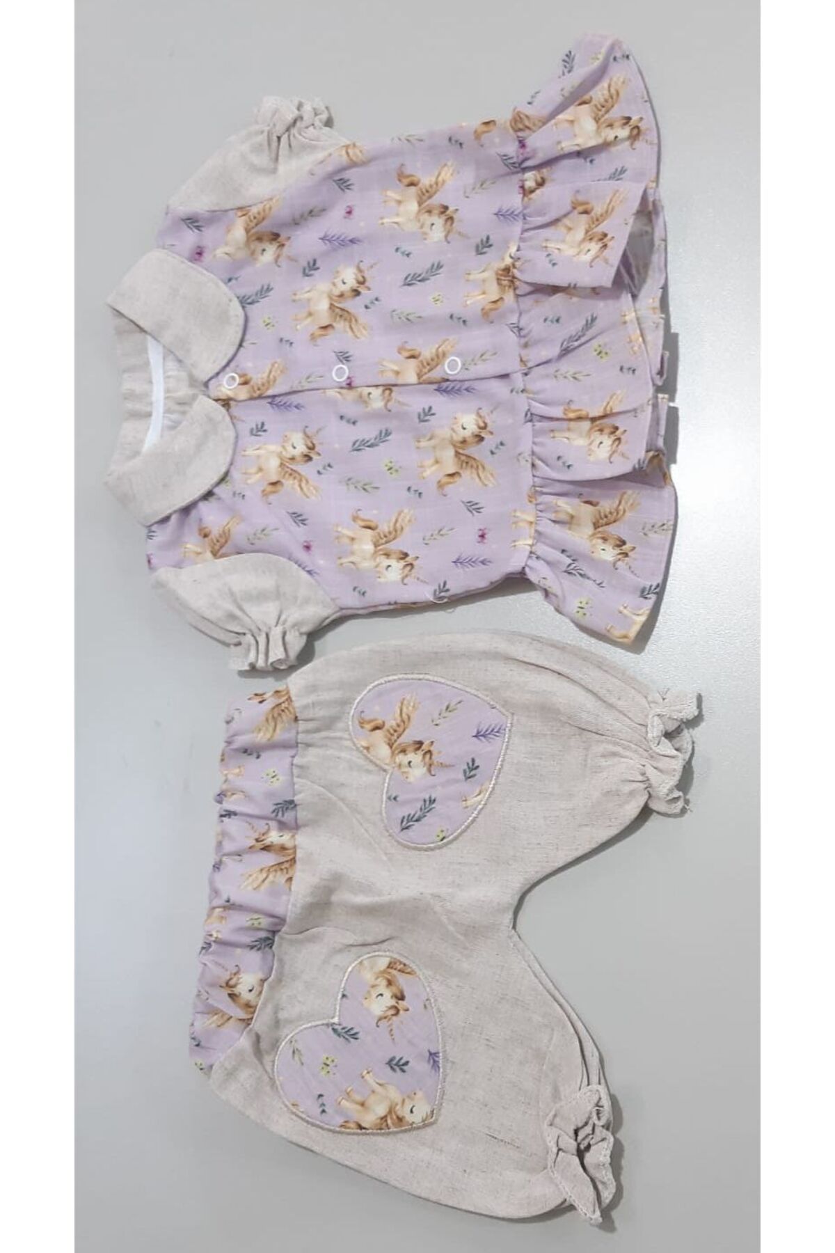 Sönmez Baby YAZLIK PAMUKLU KALPLİ ŞORTLU İKİLİ KIZ BEBE ÇOCUK TAKIM