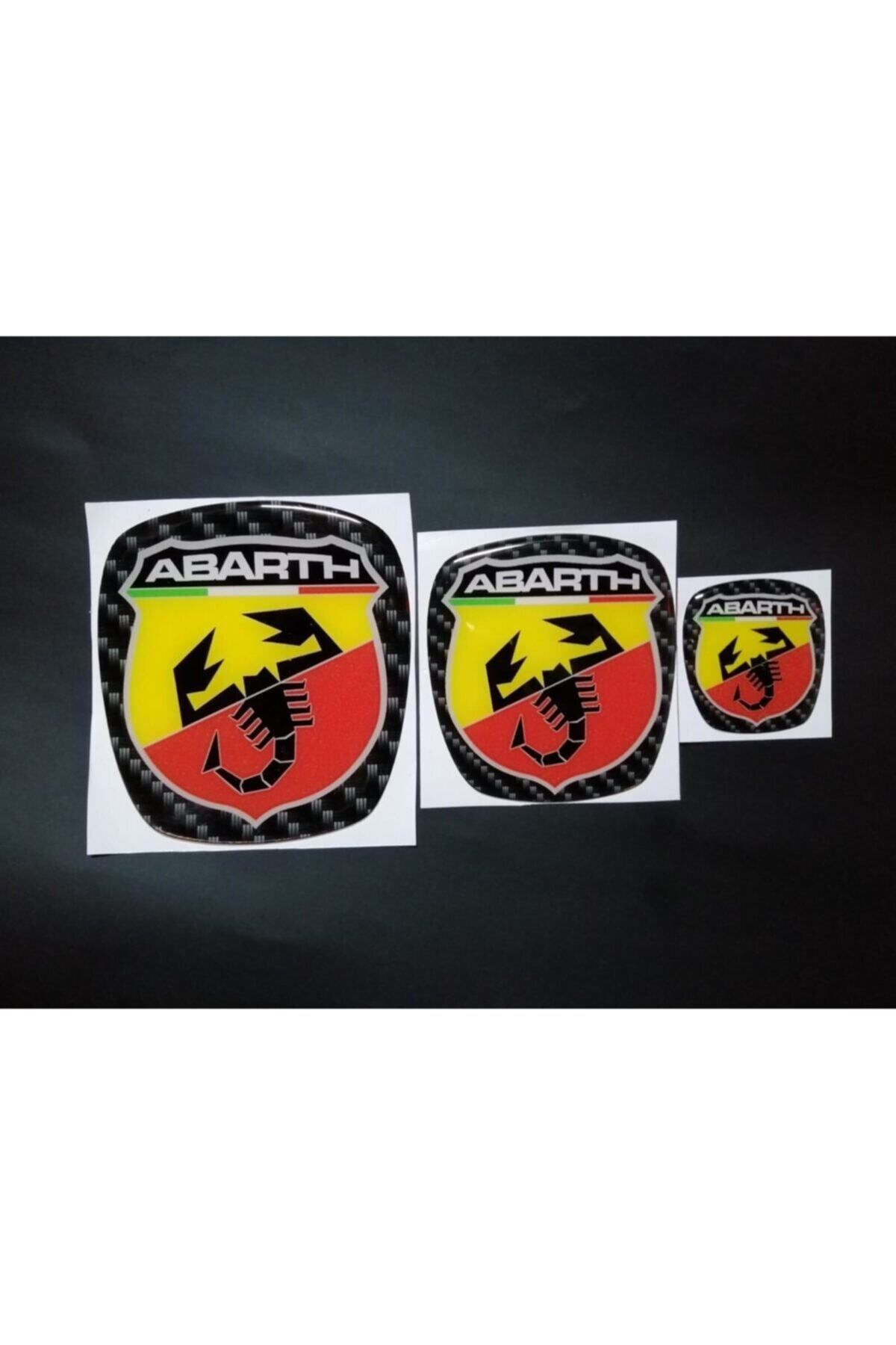 teknotrust Fıat Egea Hatchback Abarth Logo Seti (3'lü) Bordo Renkli, Şık ve Kaliteli Tasarım