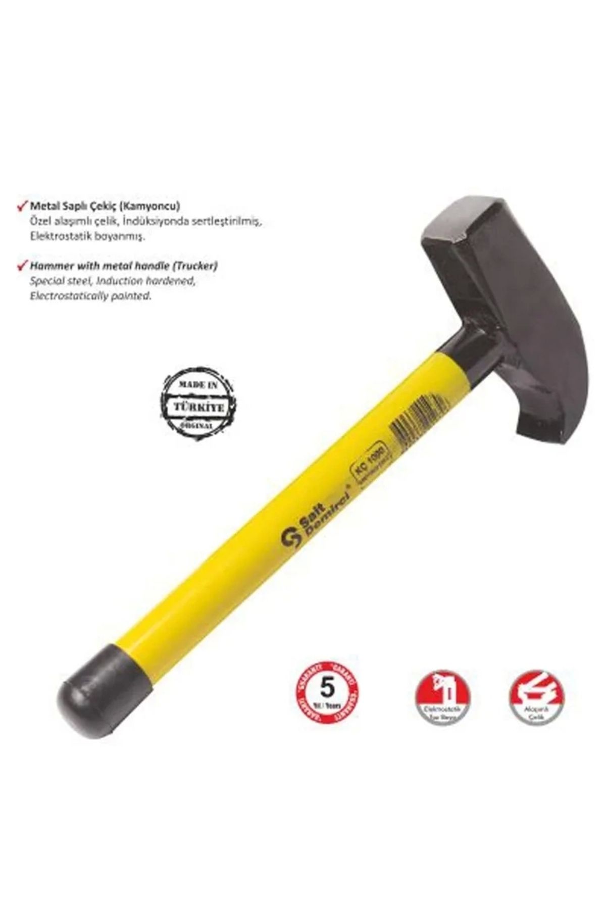 shopwave Kamyoncu Metal Saplı Çekiç 2000 Gr