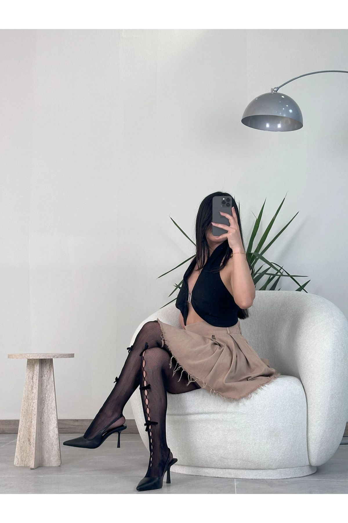 Kyra Studios Açık Kahverengi Fırfırlı Etek 8030