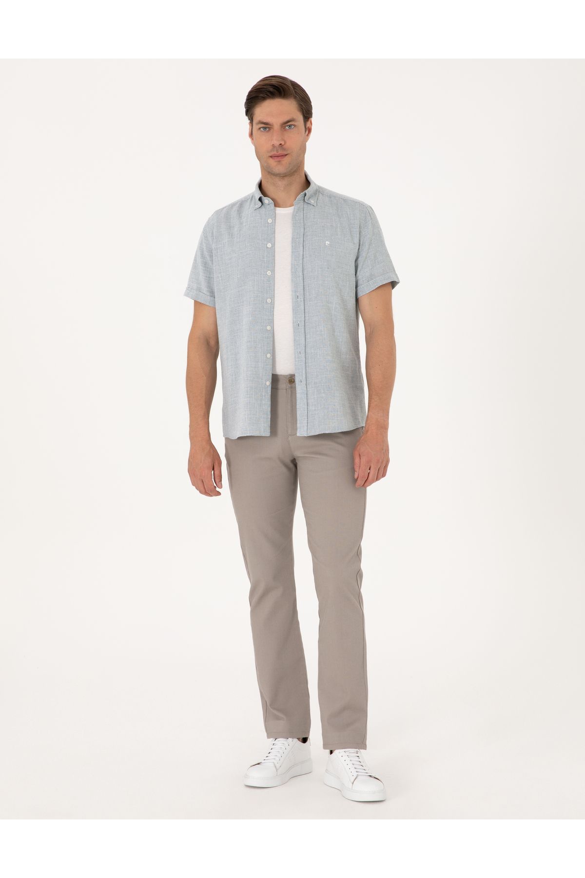 Pierre Cardin Taş Regular Fit Kanvas Pantolon 50308104-VR049