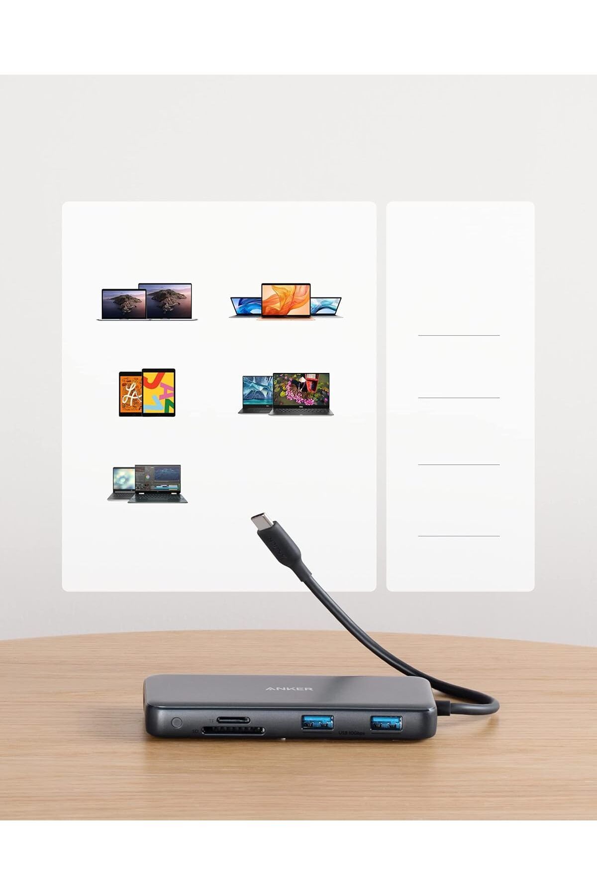 Anker-USB-C Hub 8-in-1 with 100W Power Delivery and 4K HDMI Port 9