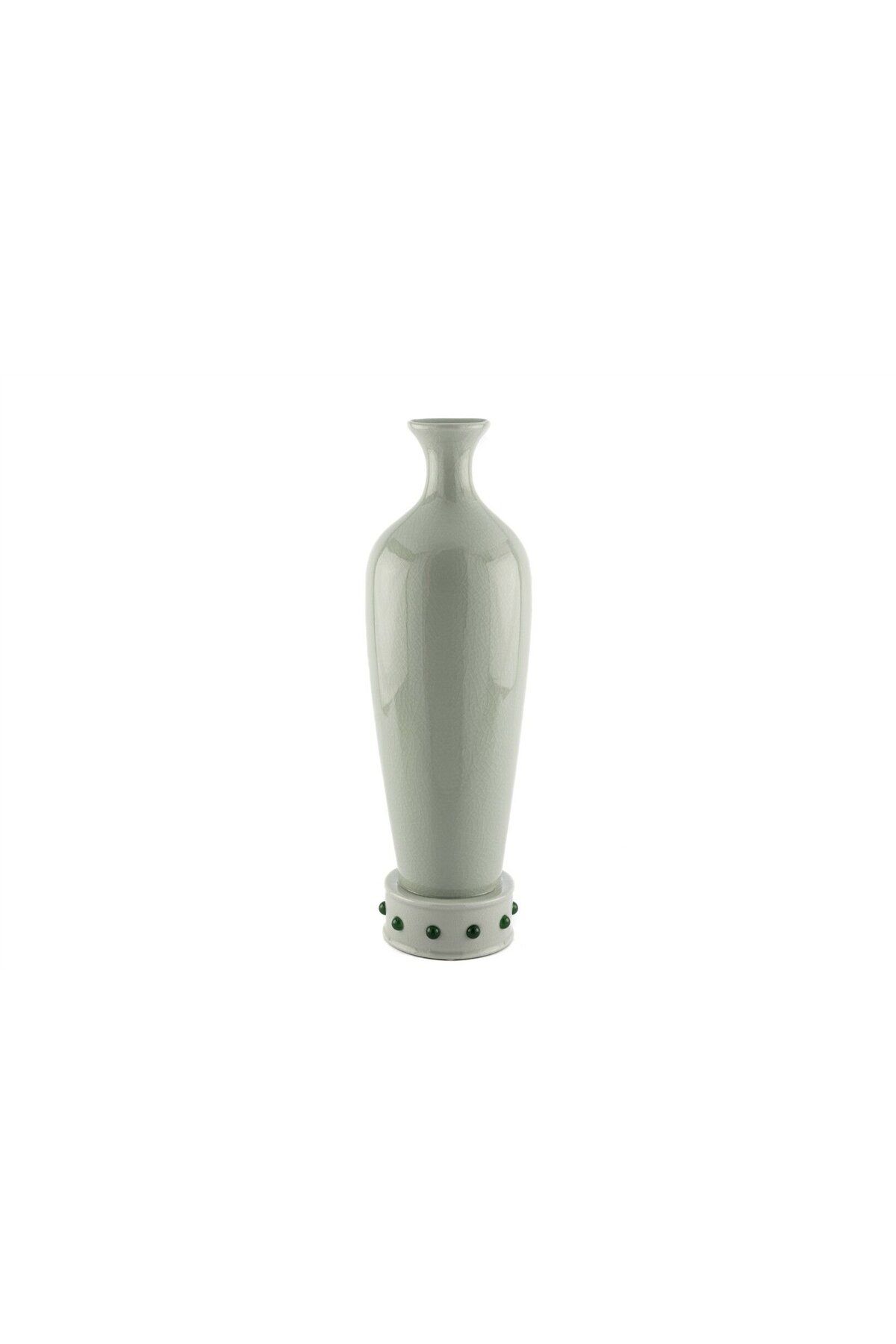 Mikasa Moor Yeşil Noktalı Porselen Vazo 15x45cm