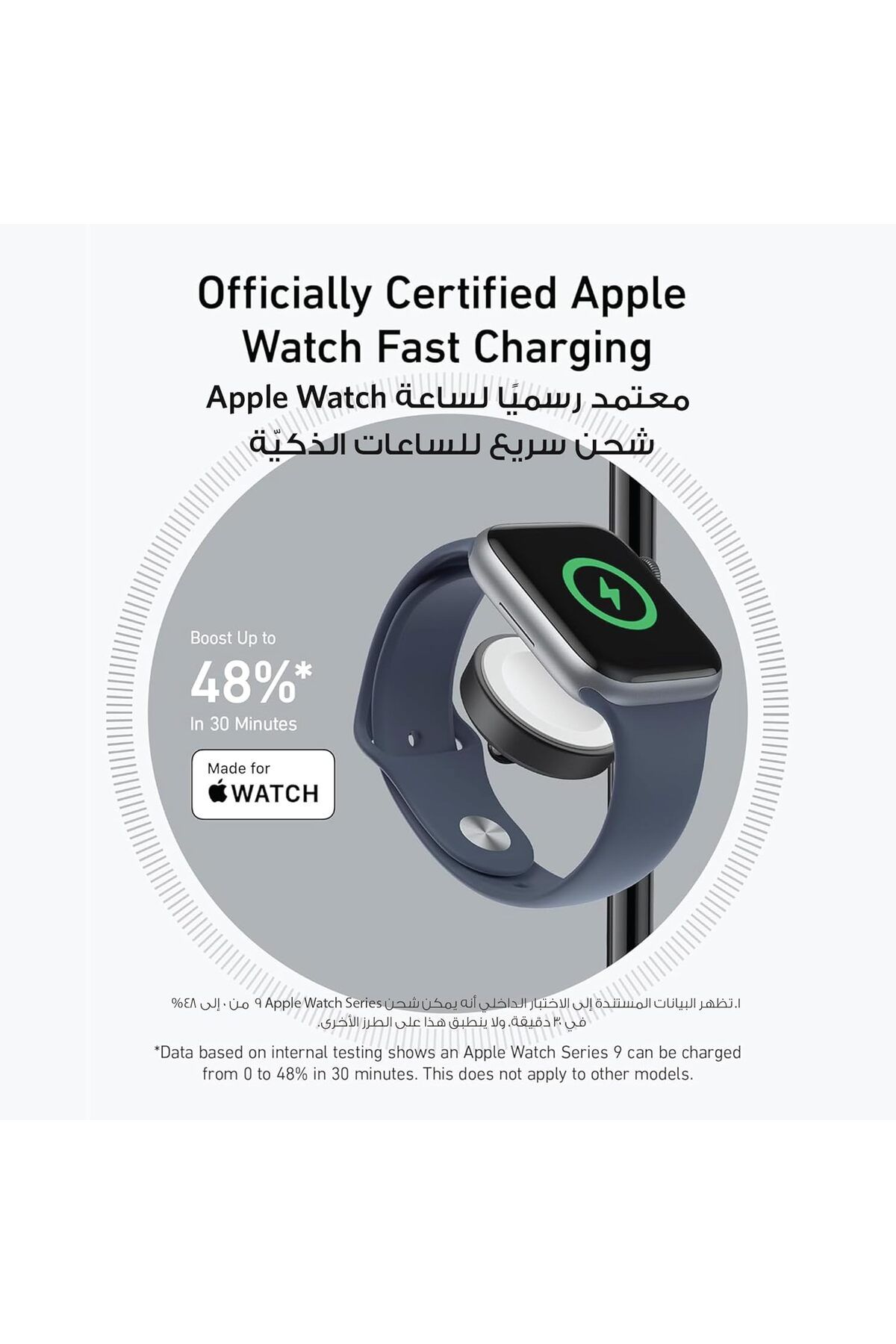 Anker-شاحن USB، متوافق مع سلسلة iPhone 14 وAirPods Pro وApple Watch Ultra، مع ثلاثة 9