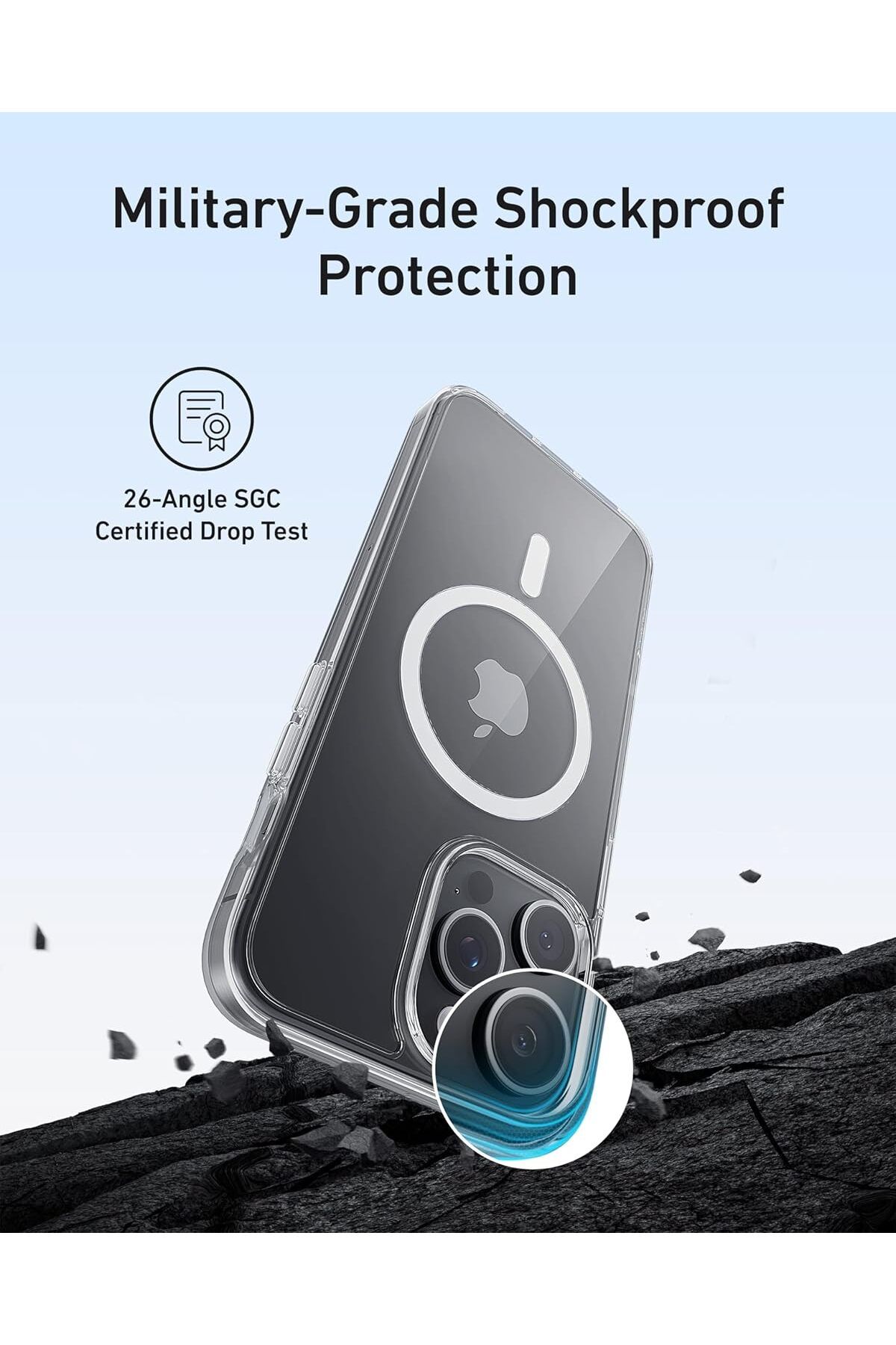 Anker-جراب حماية مغناطيسي شفاف لهاتف iPhone 15 Pro - نحيف للغاية ومتين مع MagSafe C 7