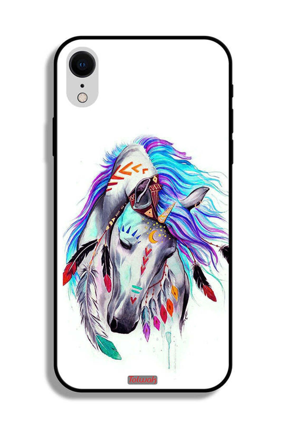 Tolwak-Apple iPhone XR Protective Case Horse 2