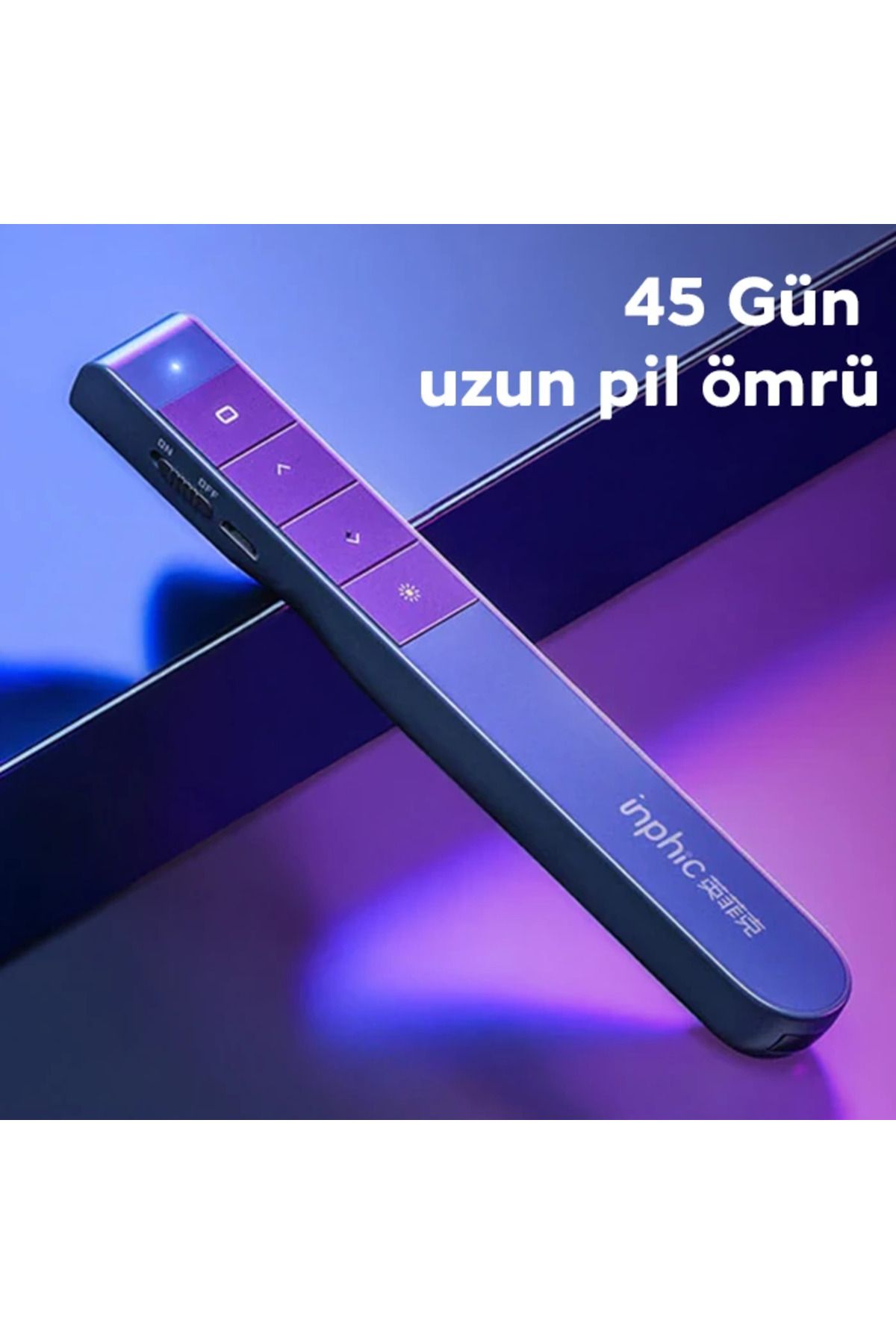 mudikonsept İNPHİC PL1 Projeksiyon Multimedya Sunum Şarjlı Kırmızı Lazerli Uzaktan Kumand - MDE1978-1047