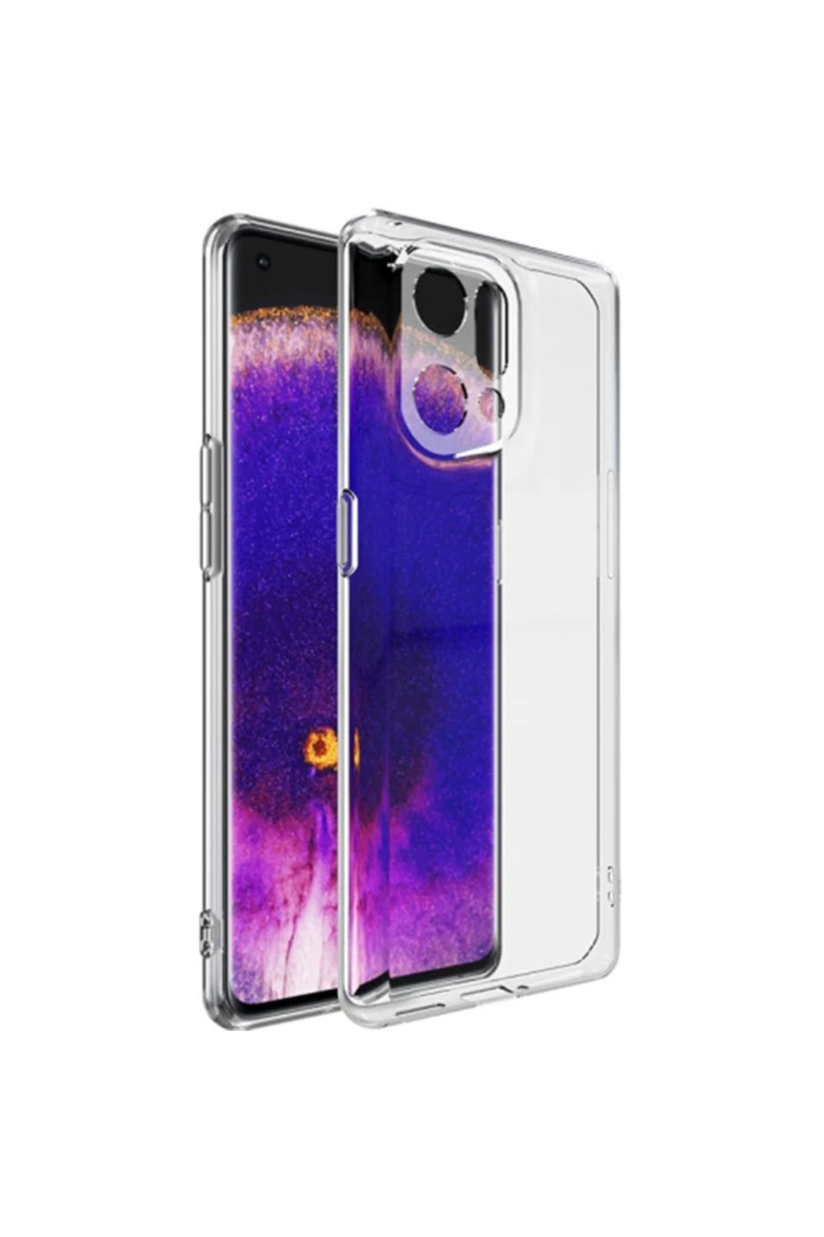 gizmurstore Ally OPPO Find X5 Kılıf Kamera Korumalı Ultra İnce Şeffaf Silikon Kılıf-(5775 - GMS4726-4922