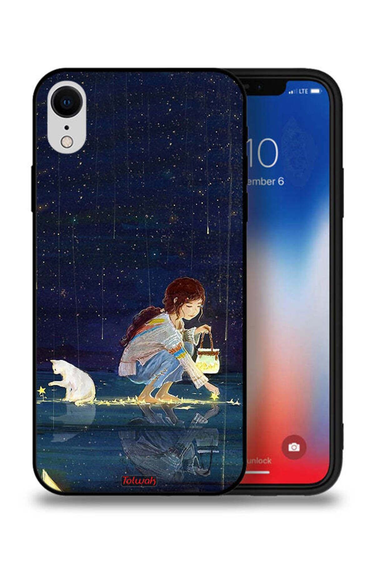 Tolwak-Apple iPhone XR Protective Case Collecting Stars Art 1