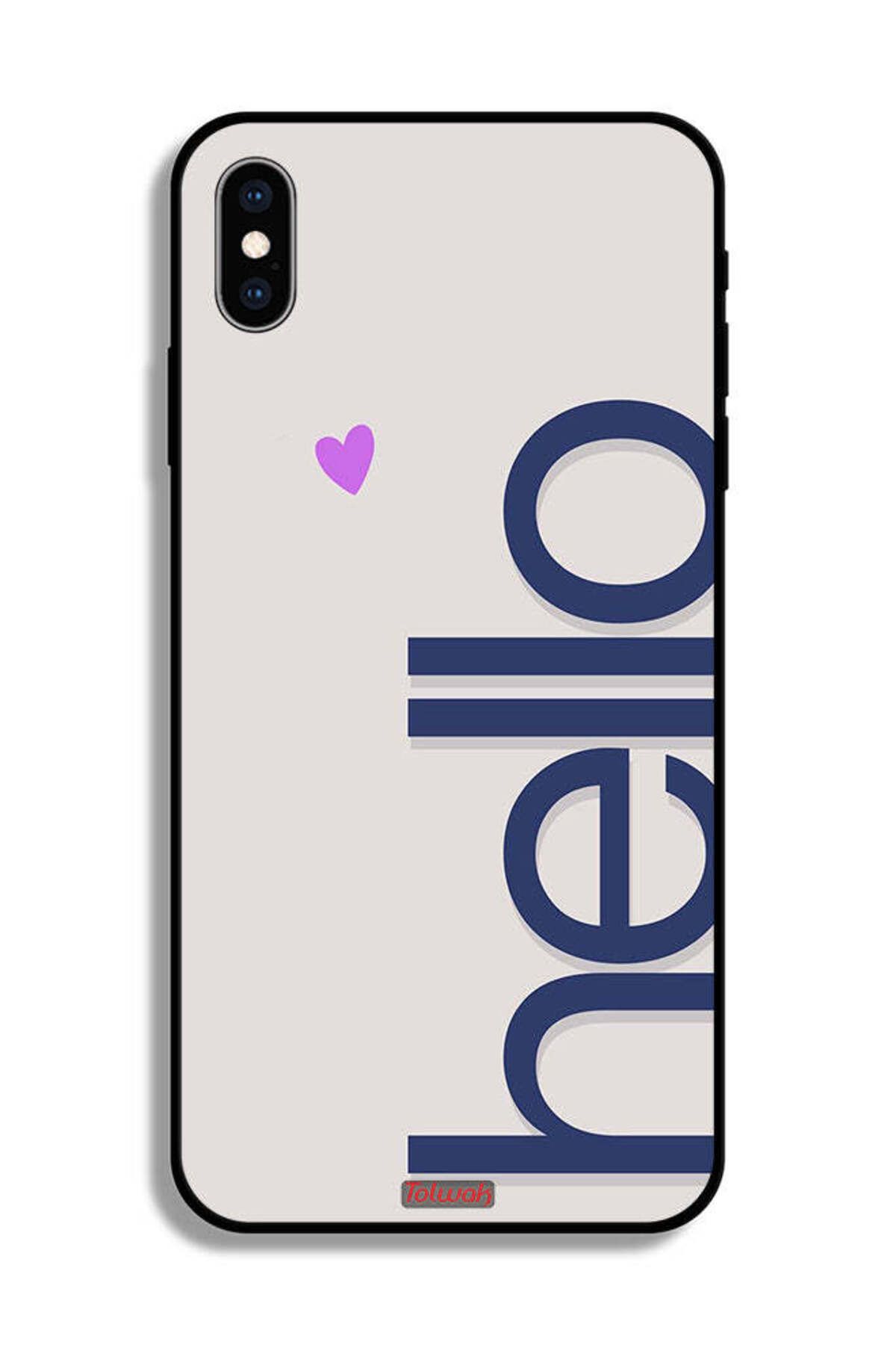 Tolwak-Apple iPhone XS Max Protective Case Hello 2