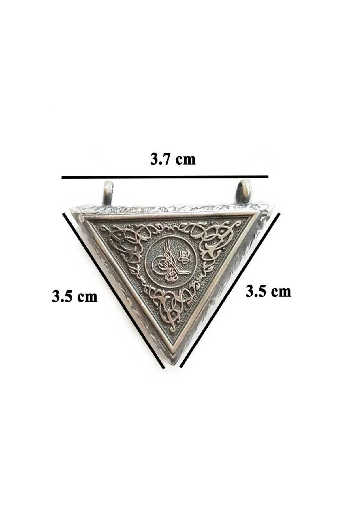shop Osmanlı Tuğralı Üçgen Muska Kabi 925 Ayar Gümüş Erkek Kolye