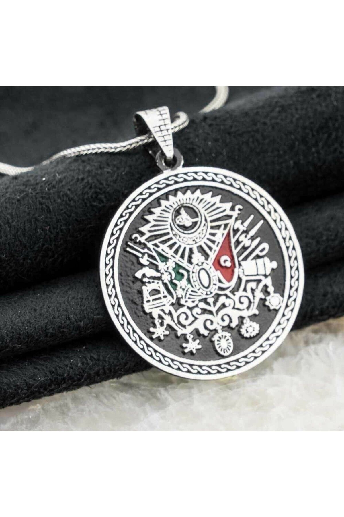 shop Osmanlı Devlet Arması Büyük 925 Ayar Gümüş Erkek Kolye