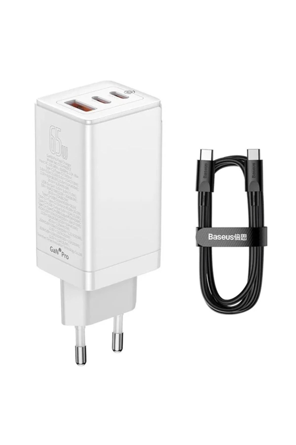 mudikonsept Gan3 Pro 65W 2 Type-C + USB Hızlı Şarj Başlığı Adaptörü ve Hızlı Şarj Ty - MDE8925-1241