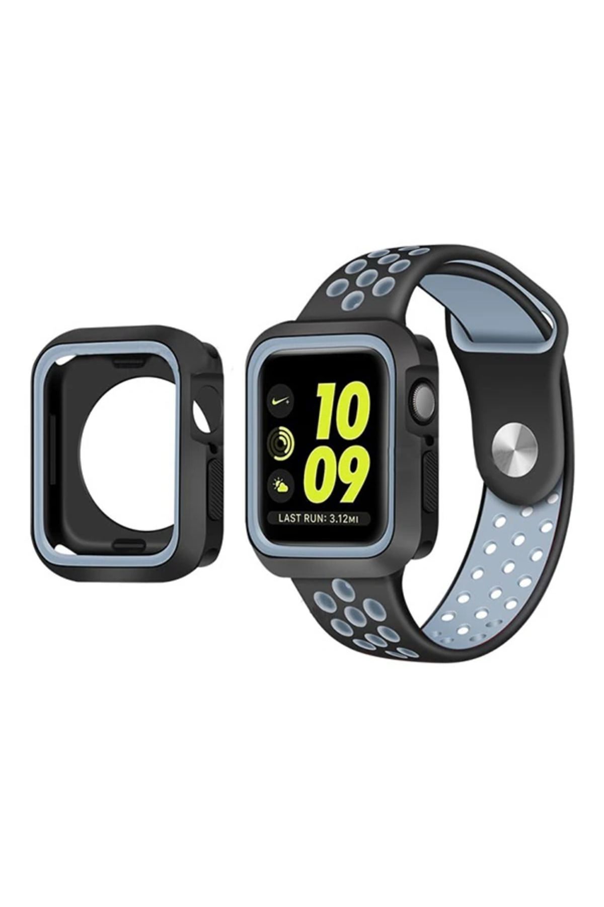 Marsilyan Ally Apple Watch 4 40mm N-Style Çift Renk Silikon Kılıf-(5775) - MCT3647-6214