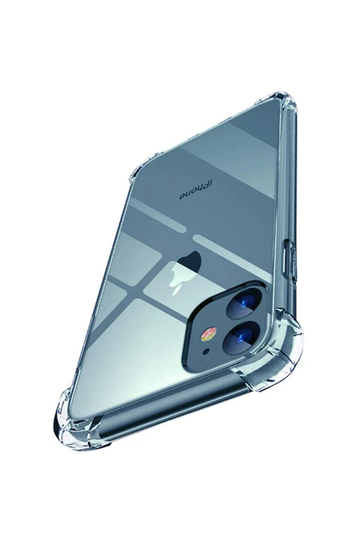 Marsilyan İPhone 12 Mini 5.4 Anti-Drop Silikon Kılıf Shockproof Şeffaf kılıf-(5775) - MCT3253-8403