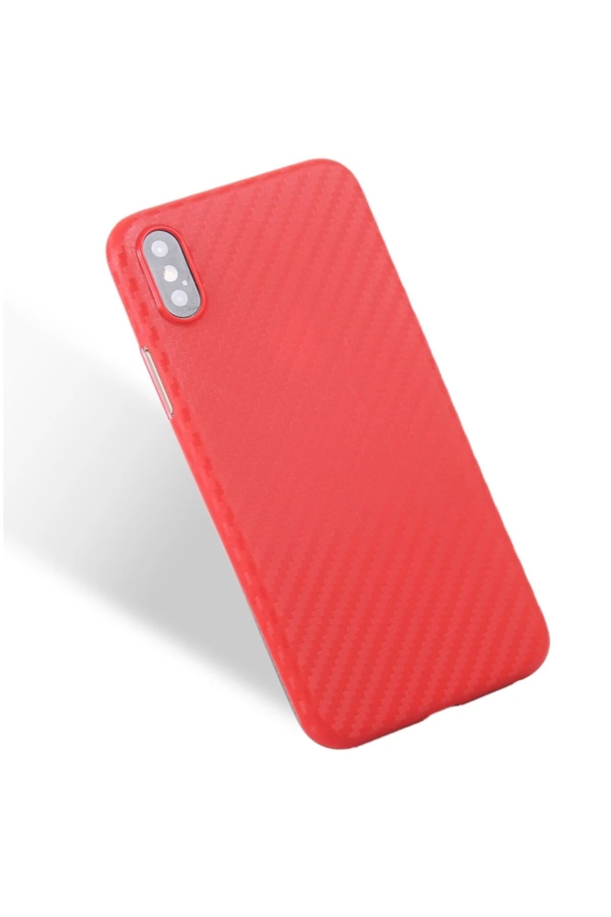 demila İphone X Xs Carbon Fiber Dokulu Yumuşak Pc Kılıf-(5775) - MLA6572-5262