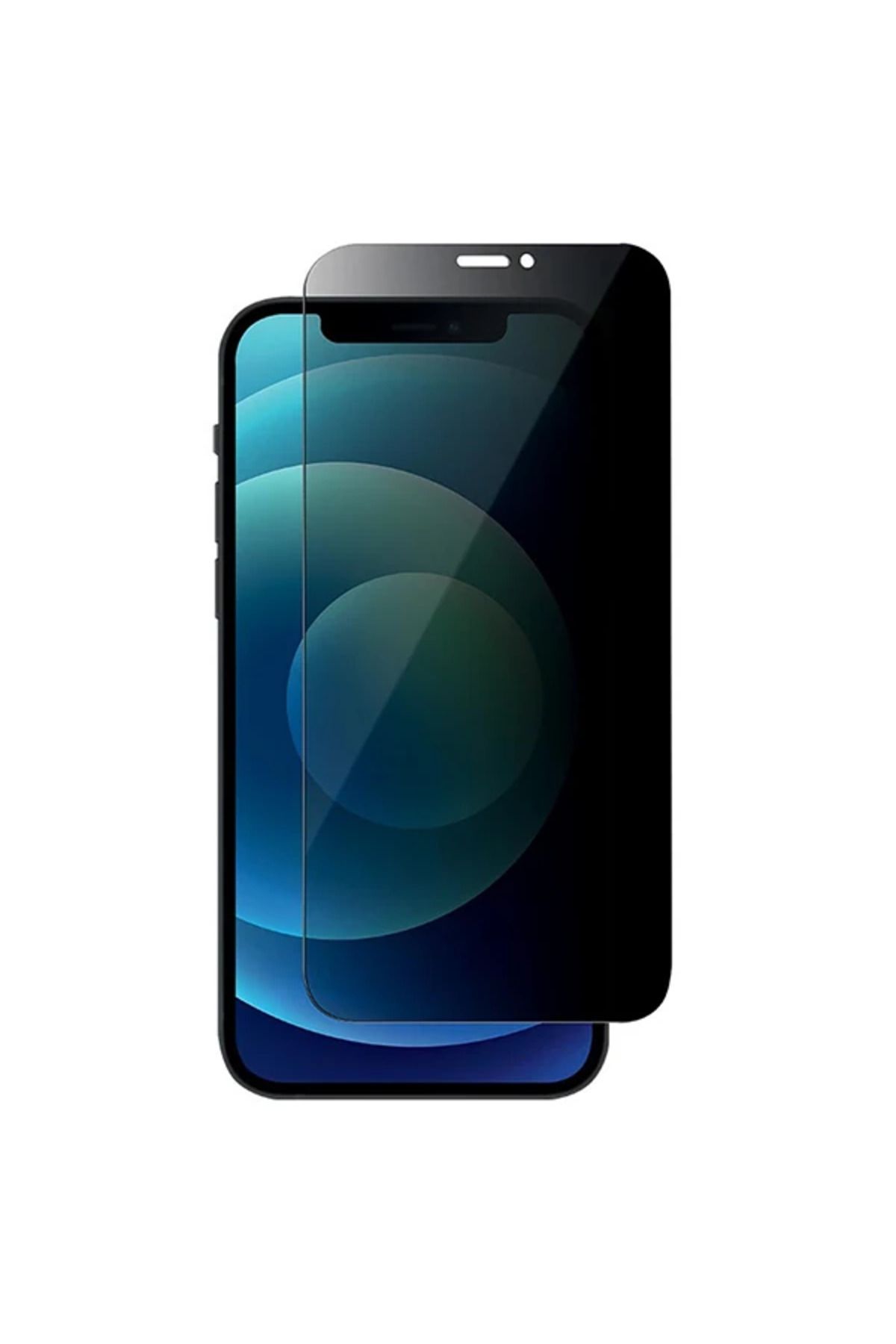 Marsilyan İPhone 12 Mini Privacy Gizli Hayalet Tempered Cam Ekran Koruyucu-(5775) - MCT1387-8936