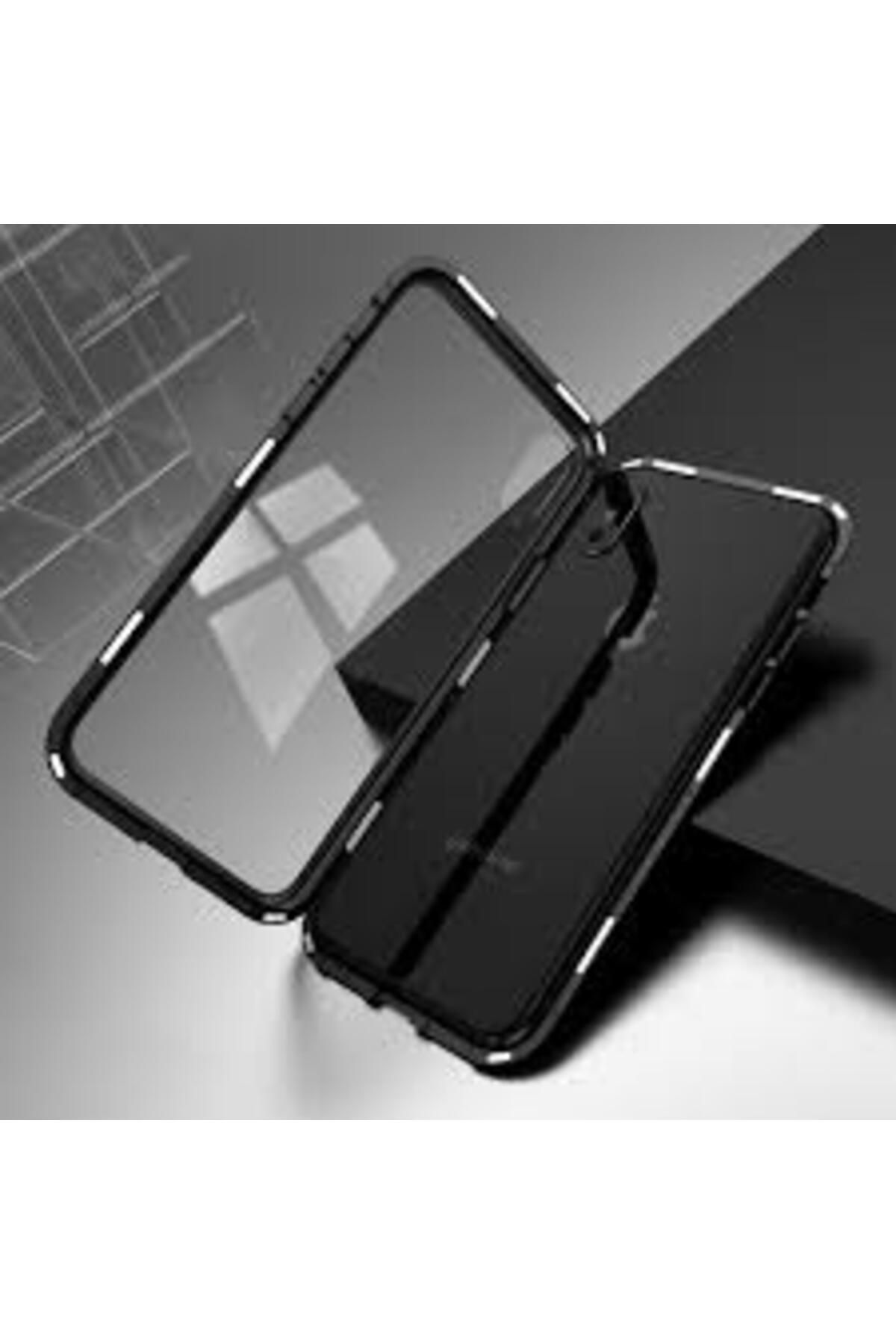 mudikonsept İphone X Xs Uyumlu Mıknatıslı 360 Koruma Arkası Cam Metal Frame Kılıf-(5775) - MDE1742-4221