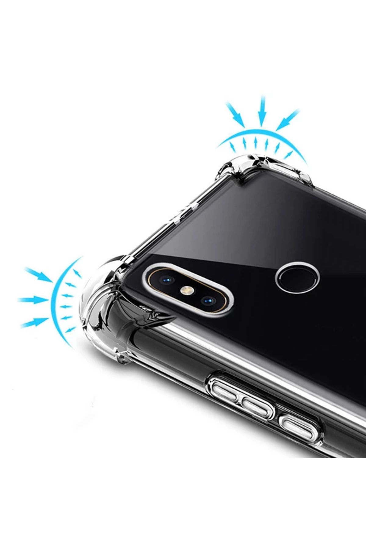 Marsilyan Xiaomi Redmi 6 Pro A2 Lite Darbe Emici Şeffaf Silikon Kılıf-(5775) - MCT5639-4738
