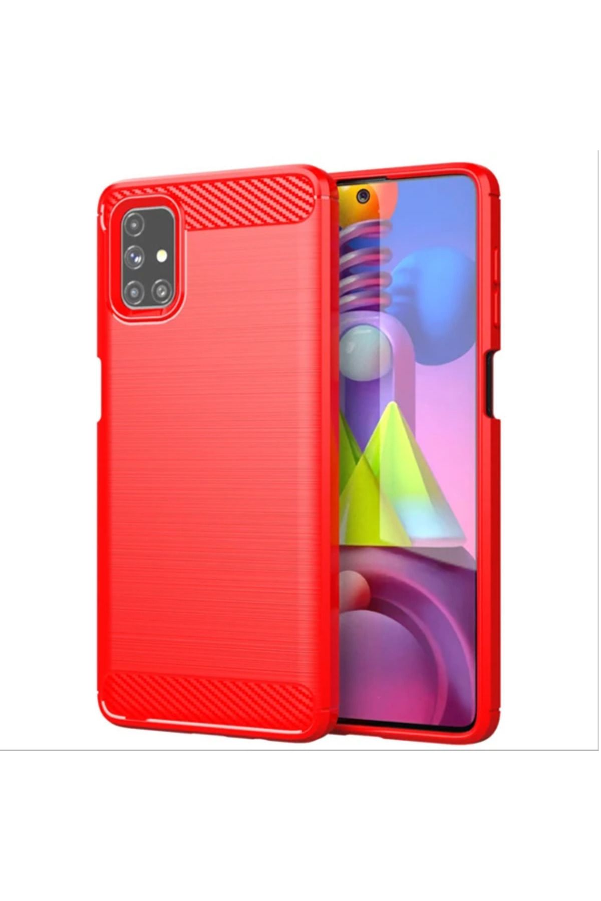 Marsilyan ALLY Samsung Galaxy M51 Brushed Carbon Fiber Silikon Kılıf-(5775) - MCT9698-2238