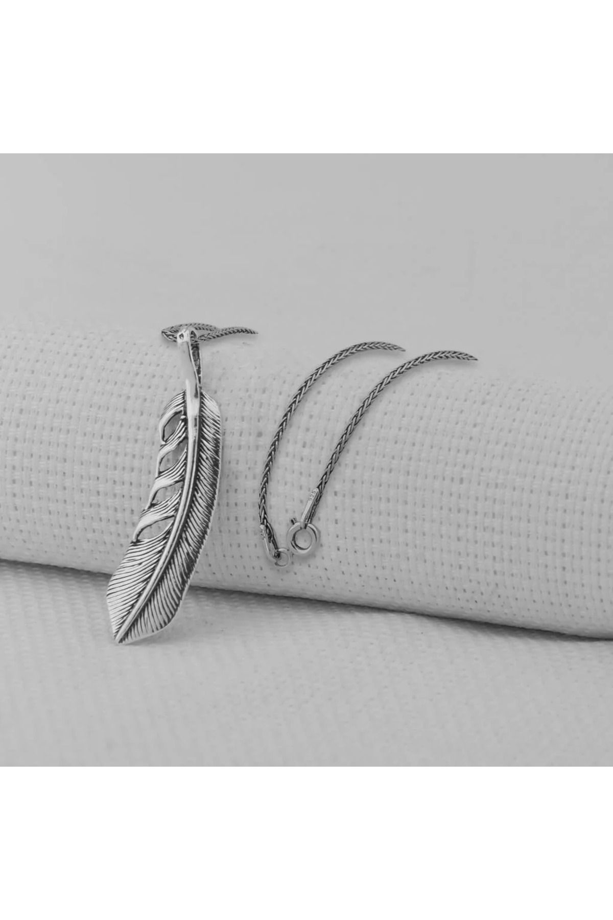 shop Kuş Tüyü 925 Ayar Gümüş Erkek Kolye