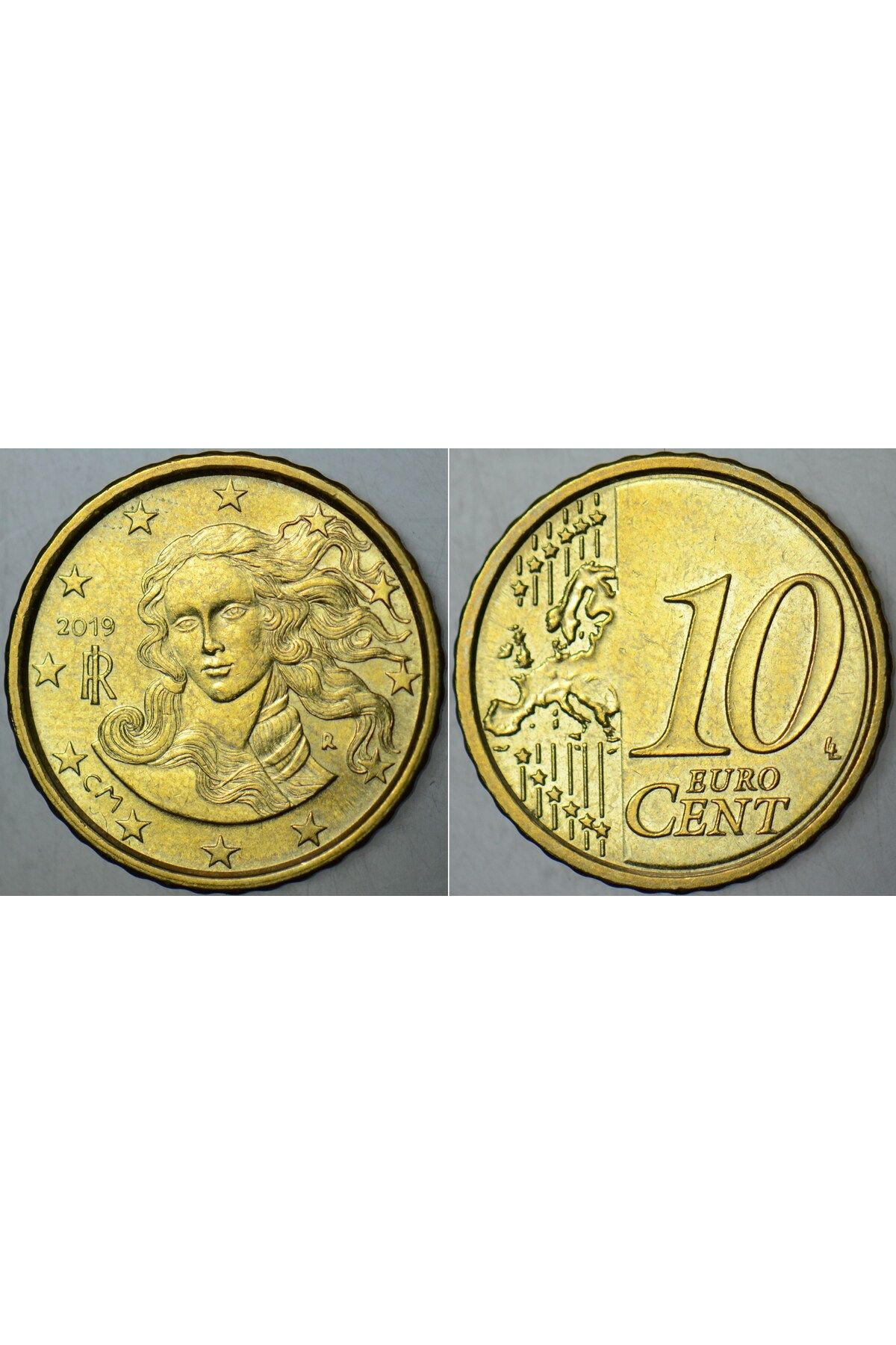 Banknoting İTALYA 10 EURO CENT 2019 BOTİCELLİ-VENÜS TEMALI. ÇİLALTI KONDİSYON.