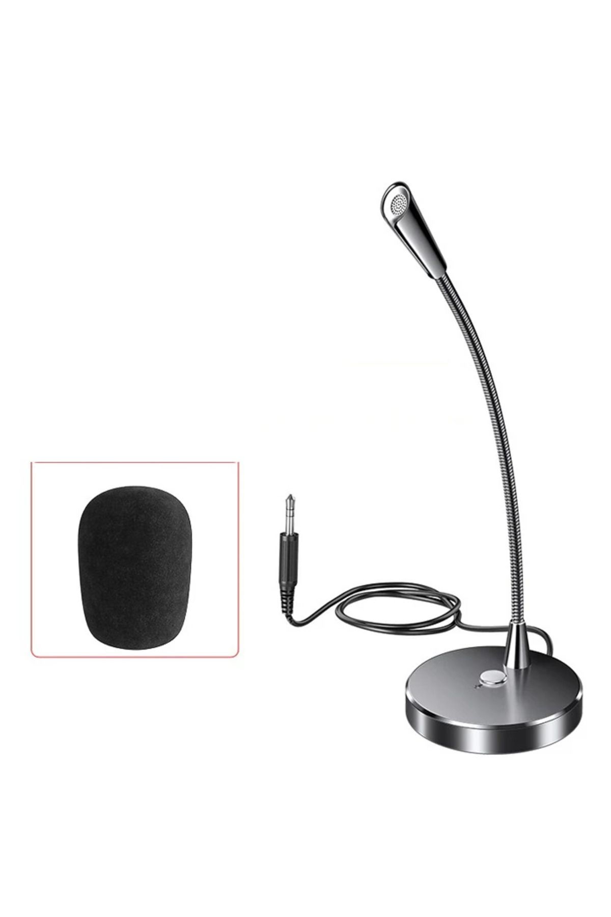 Uyguna Kapında ALLY MC W33 Masaüstü 3.5mm Jack Mikrofon Podcast Yayın Mikrofonu-(5775) - SVU7977-4290