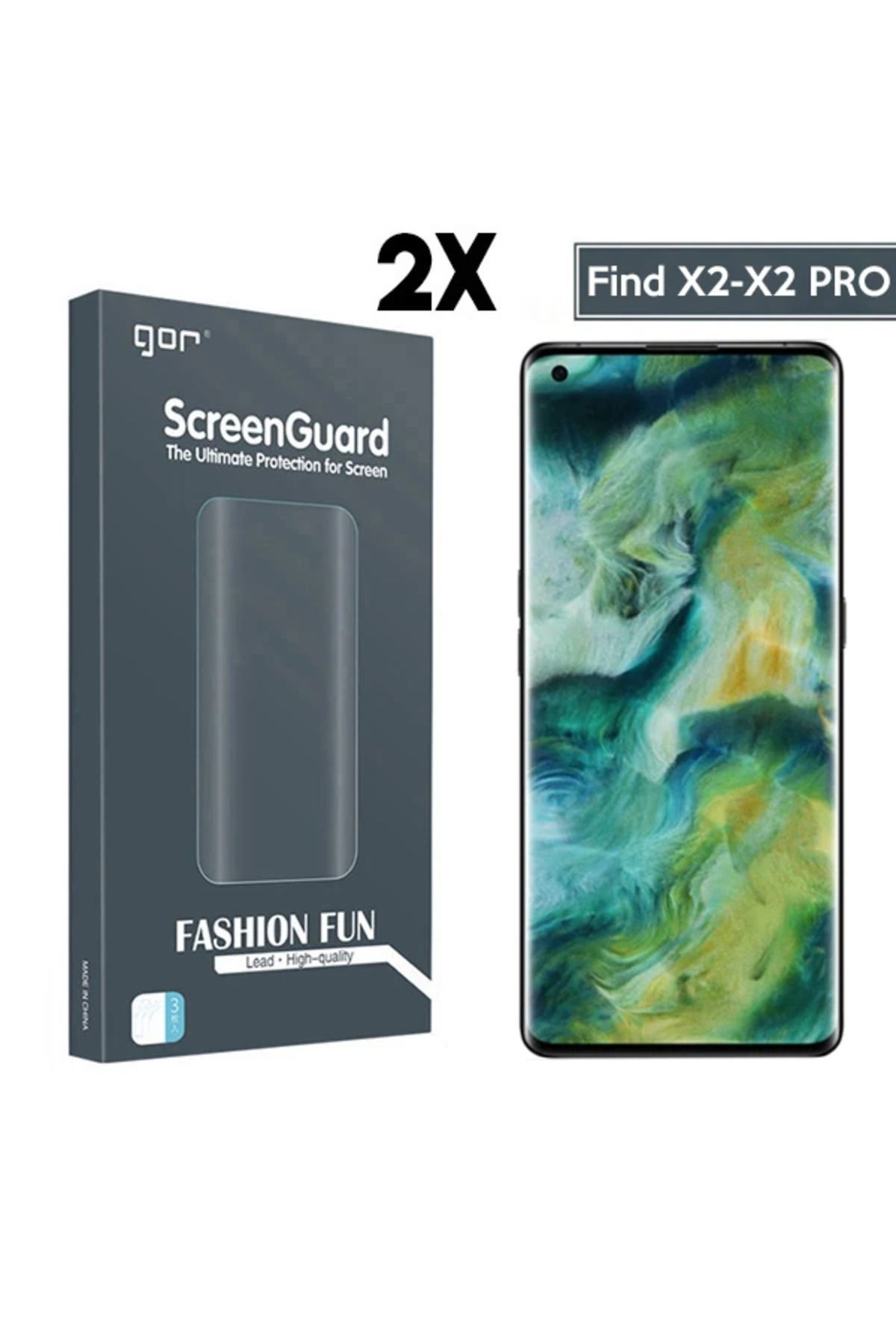 mudikonsept Oppo Find X2 X2 PRO Uyumlu 3D Kavisli Full Ekran Koruyucu 2 Adet Set