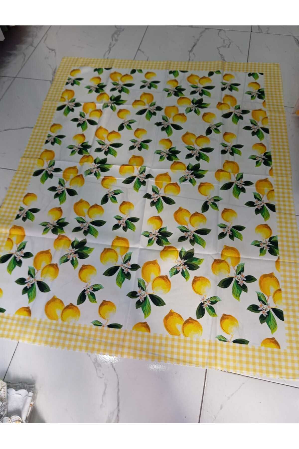 Elisam 4 Kişilik Dertsiz Leke Tutmaz Masa Örtüsü (Limon Desenli)