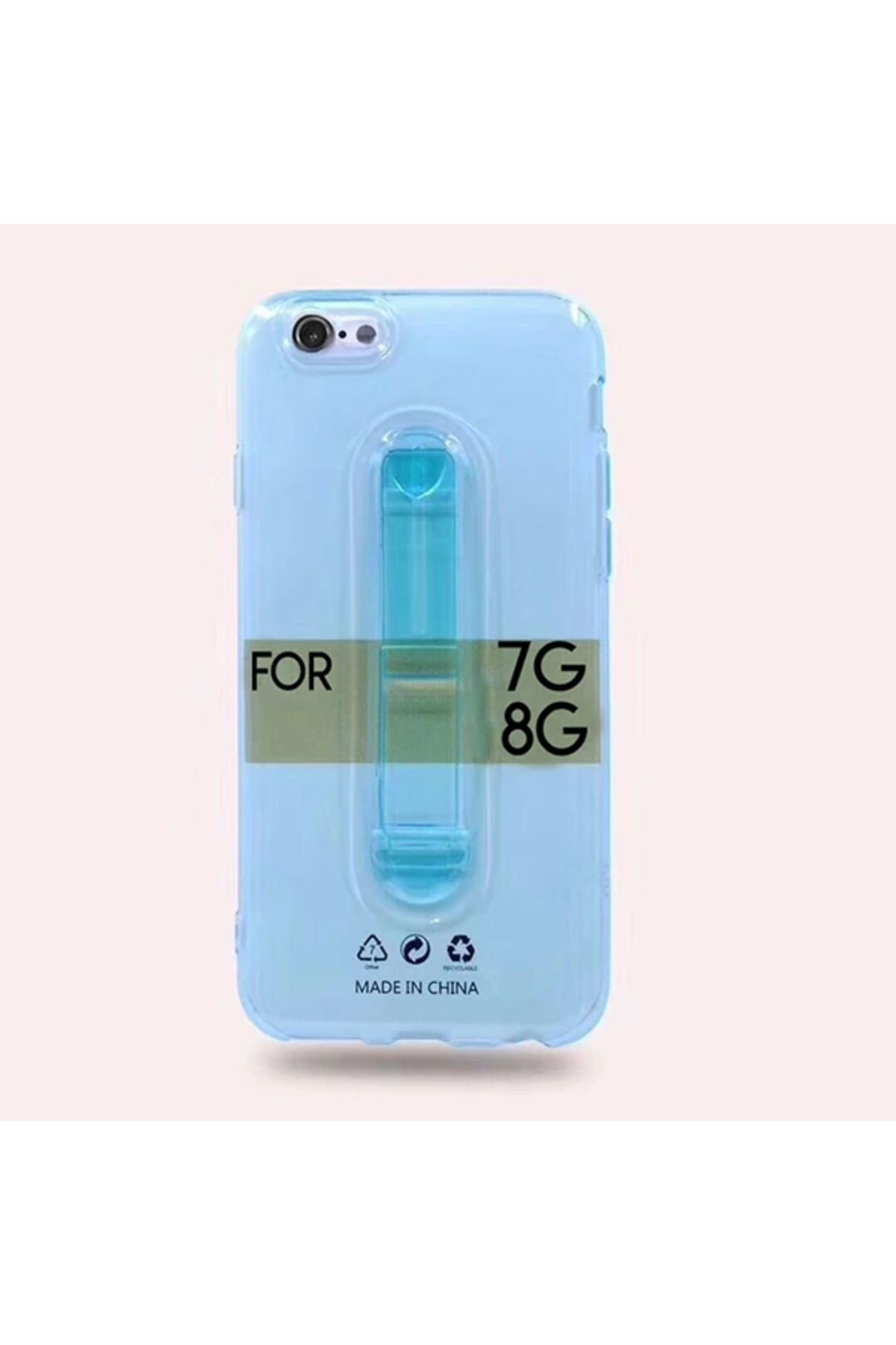 Marsilyan iPhone SE3-SE2 İPhone 8-7 Kılıf Selfie Yüzüklü Şeffaf Silikon Kılıf-(5775) - MCT5798-1396
