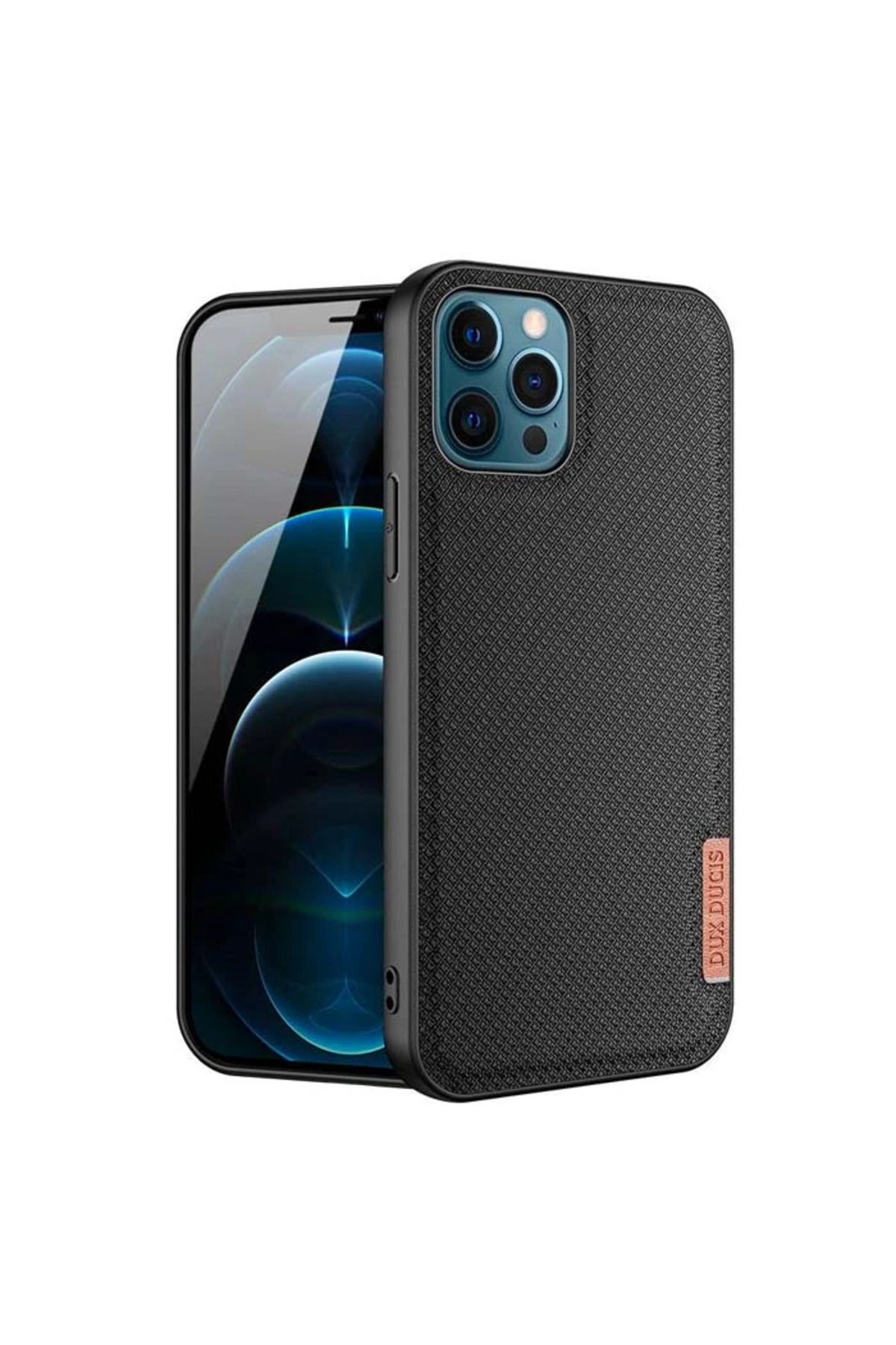 Marsilyan Dux Ducis Fino Serisi iPhone 12 Pro Max Kılıf Premium Dokuma Silikon Kılıf-(5775 - MCT5043-6828