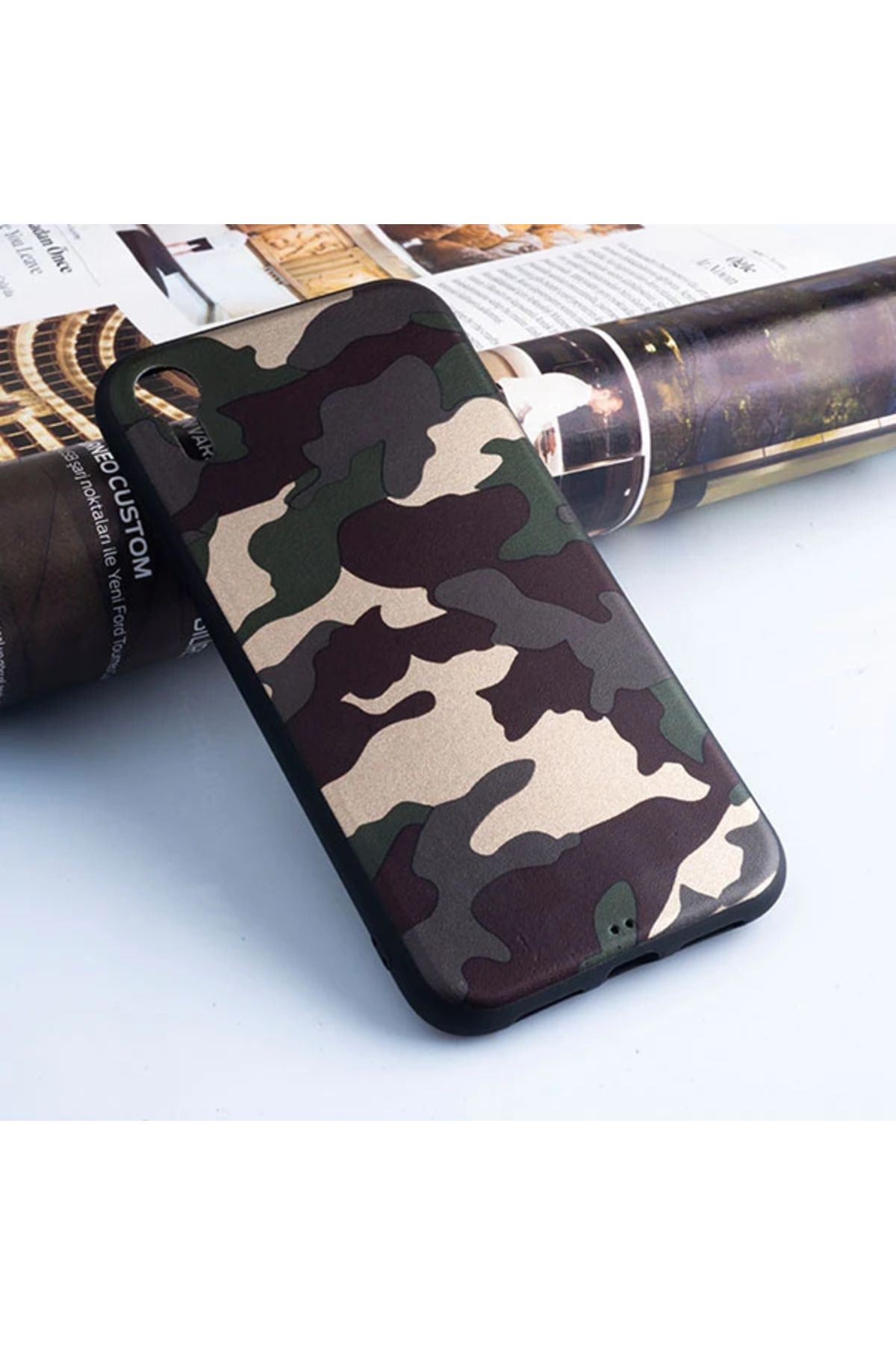 Marsilyan Ally İPhone XR 6.1 Kamuflaj Darbe Emici Silikon Kılıf-(5775) - MCT1900-2334