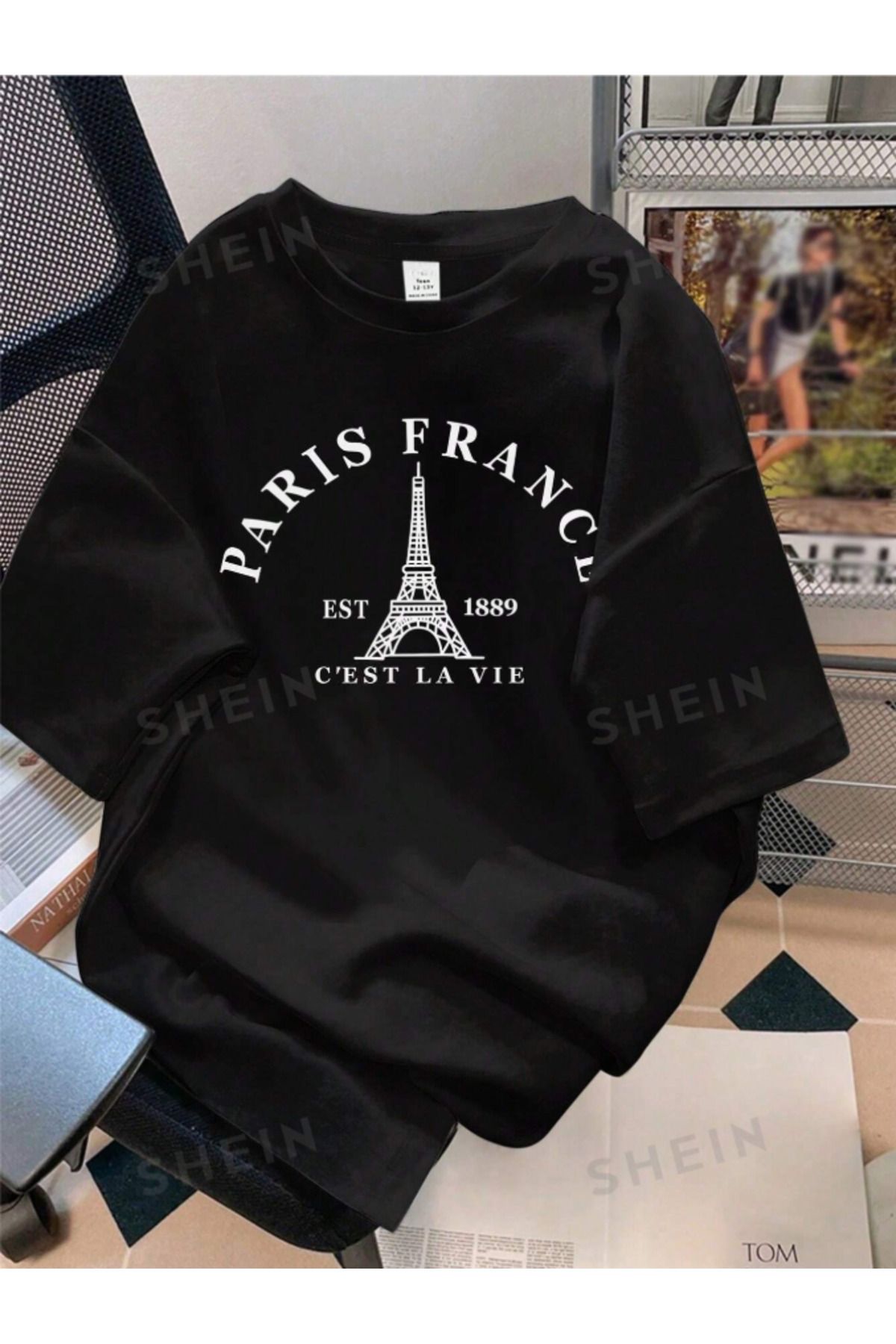 COHERENT Unisex Erkek/Kadın France Özel Baskılı Oversize Pamuklu T-Shirt